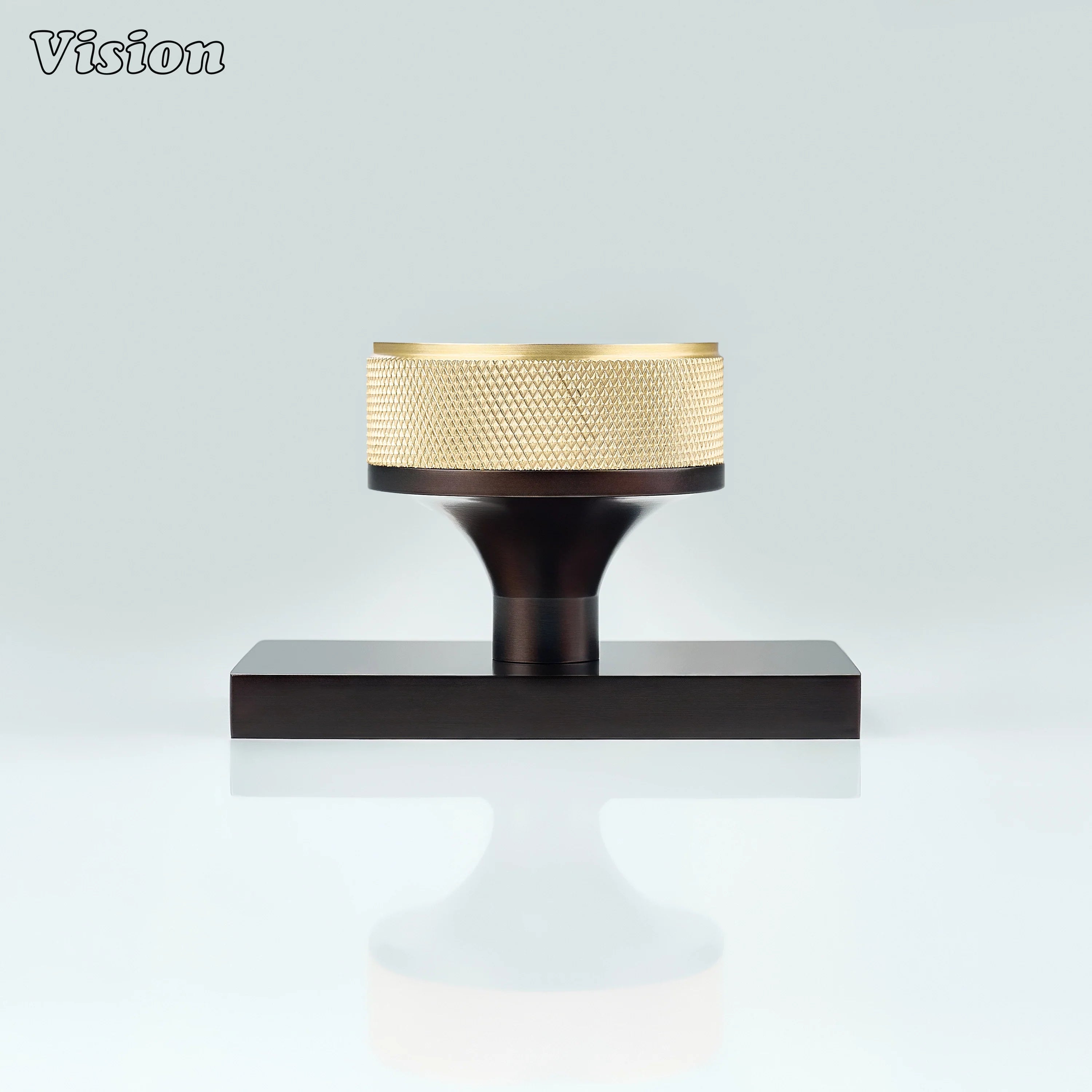 Gold and Oil Rubbed Bronze round knurled brass door knob for door hardware