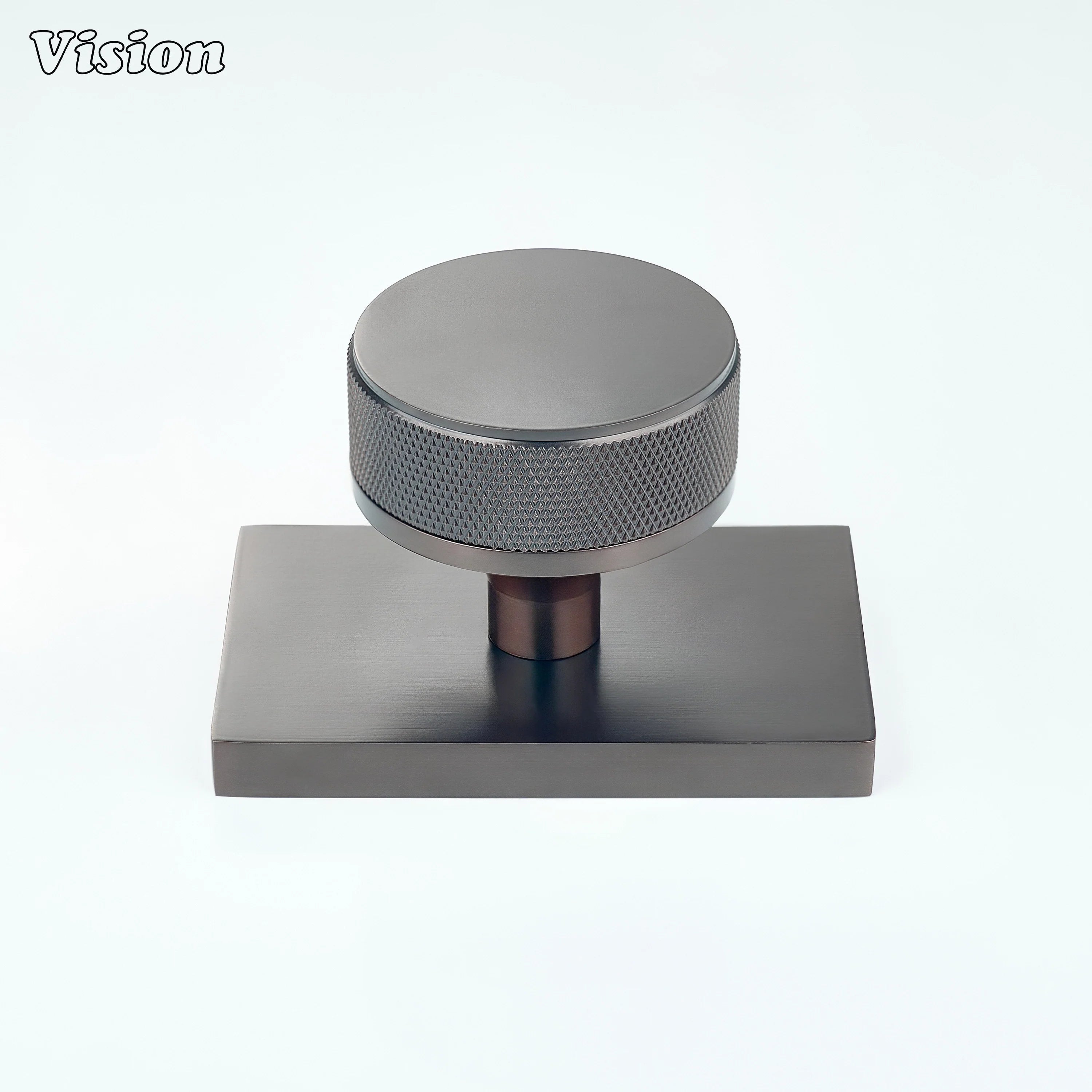 Oil Rubbed Bronze knurled door knob designed for industrial interior doors