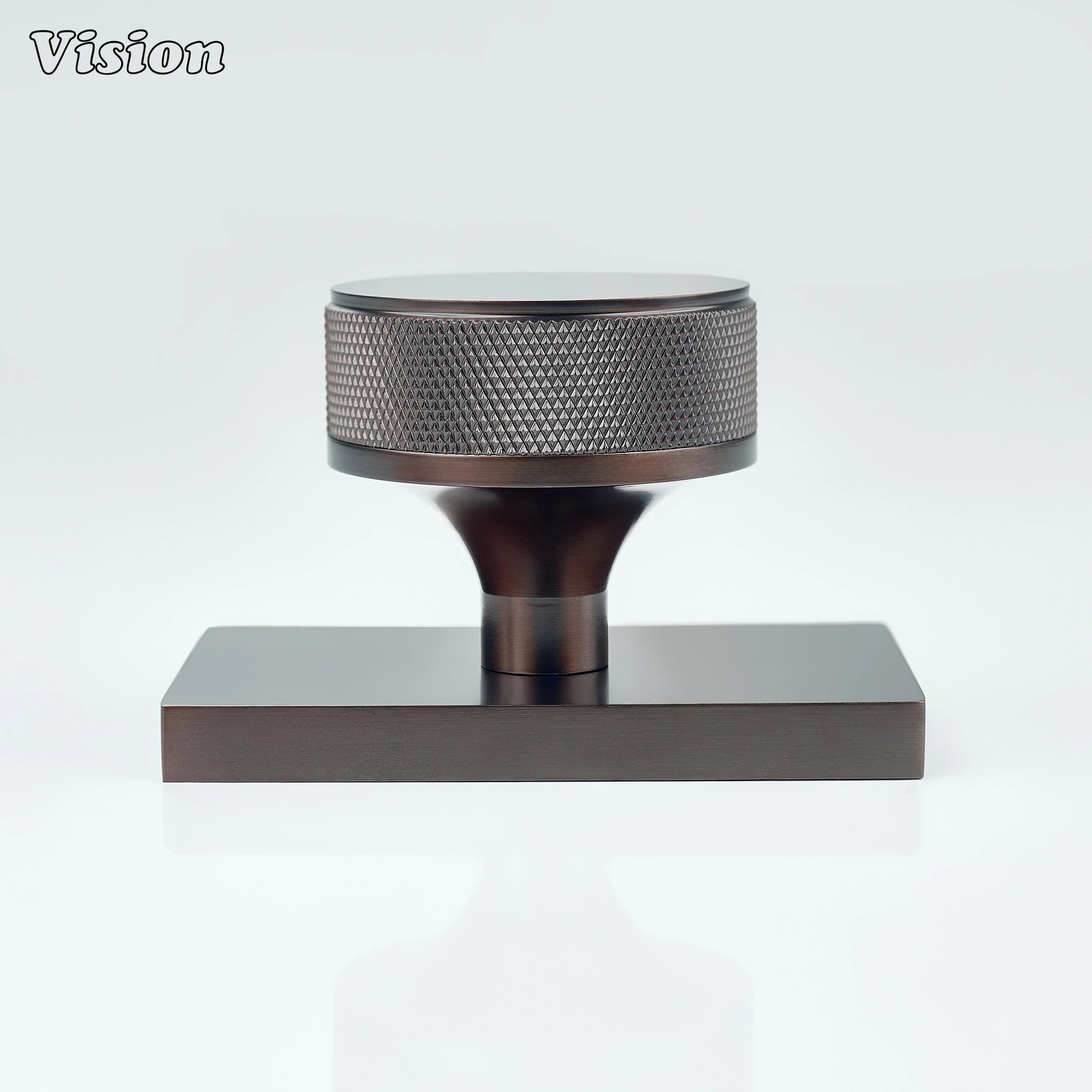 Oil Rubbed Bronze round knurled brass door knob for residential interiors