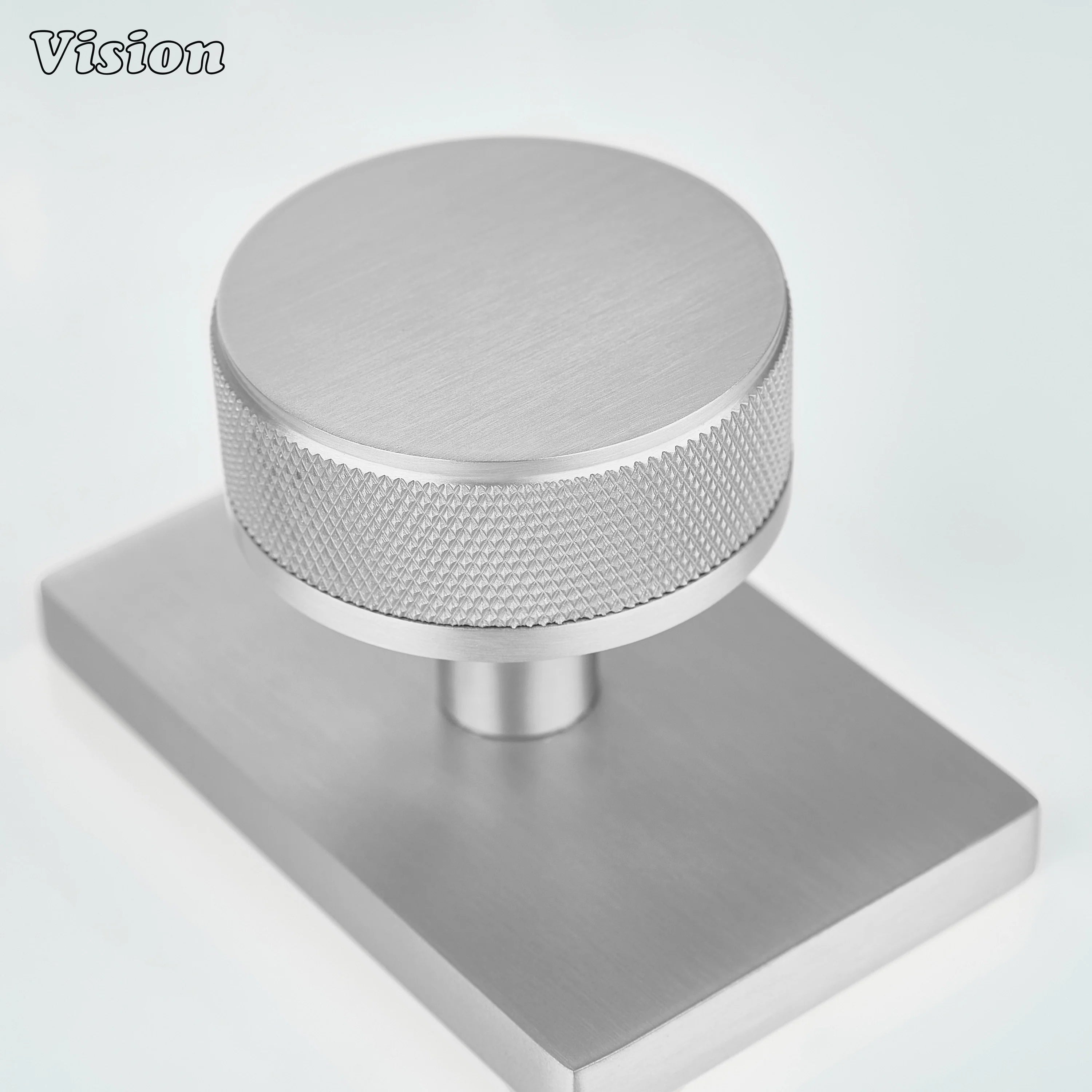 Silver solid brass door knob designed for industrial interior doors