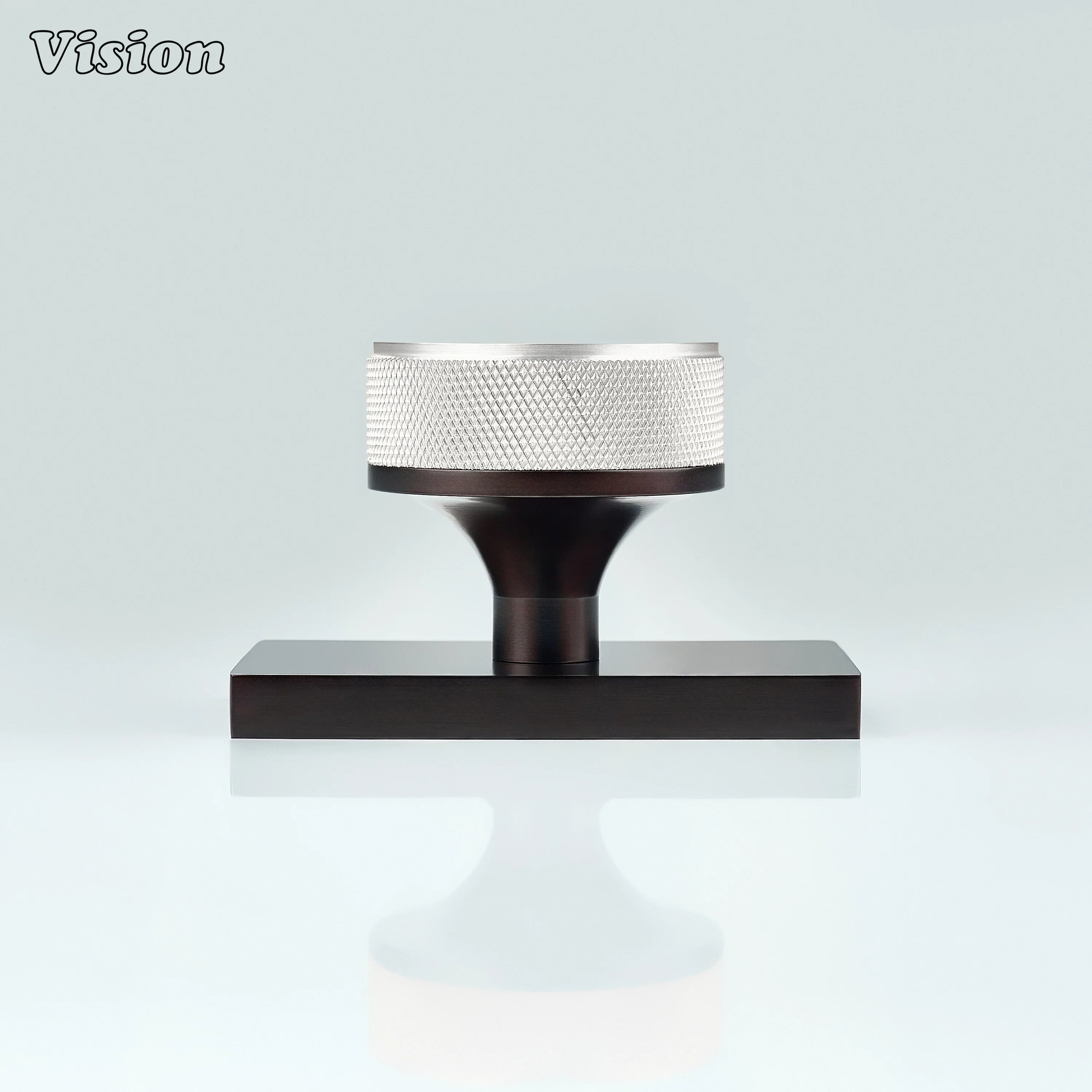 Silver and Oil Rubbed Bronze round knurled brass door knob for door hardware
