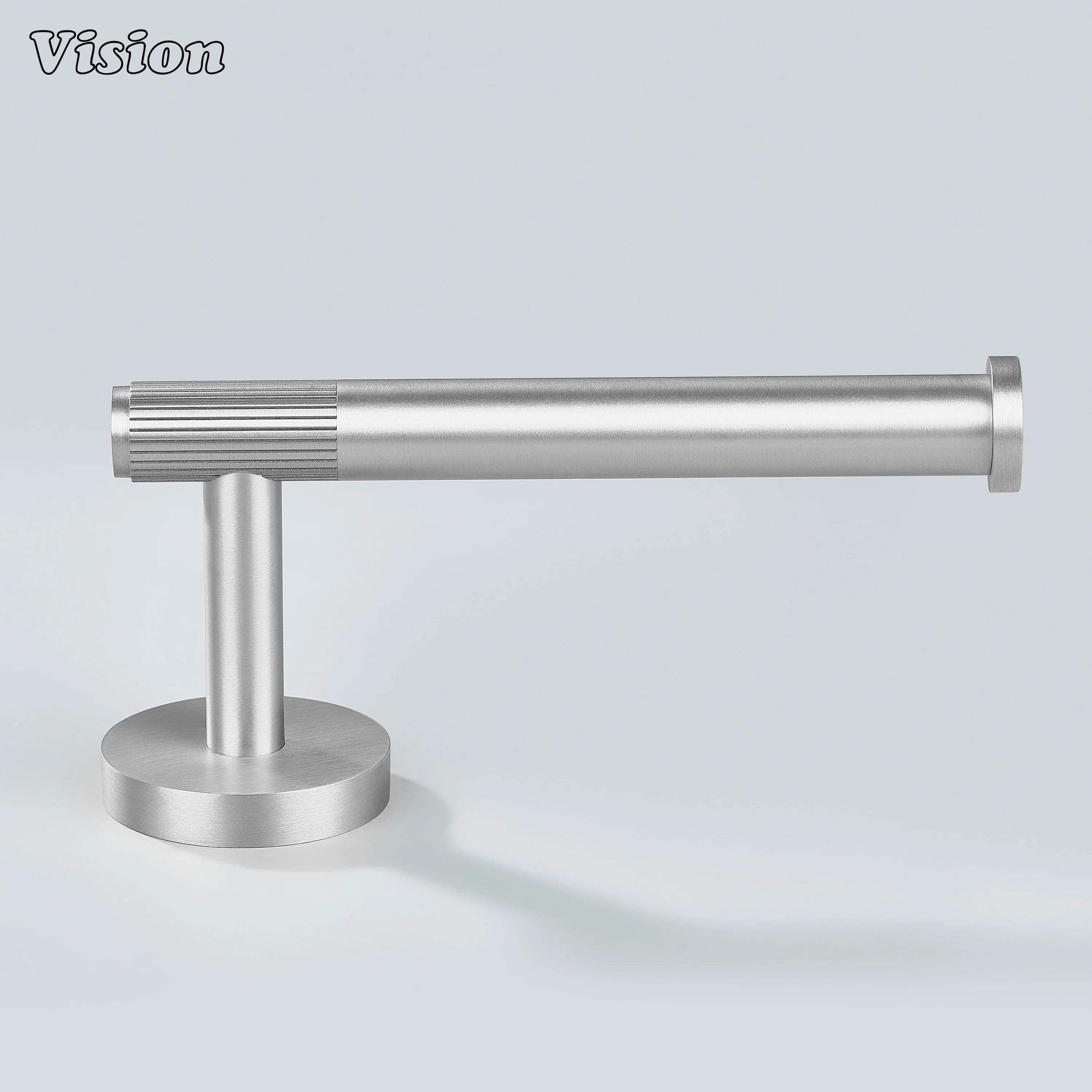 Wall mounted brass toilet paper holder Silver with straight bar