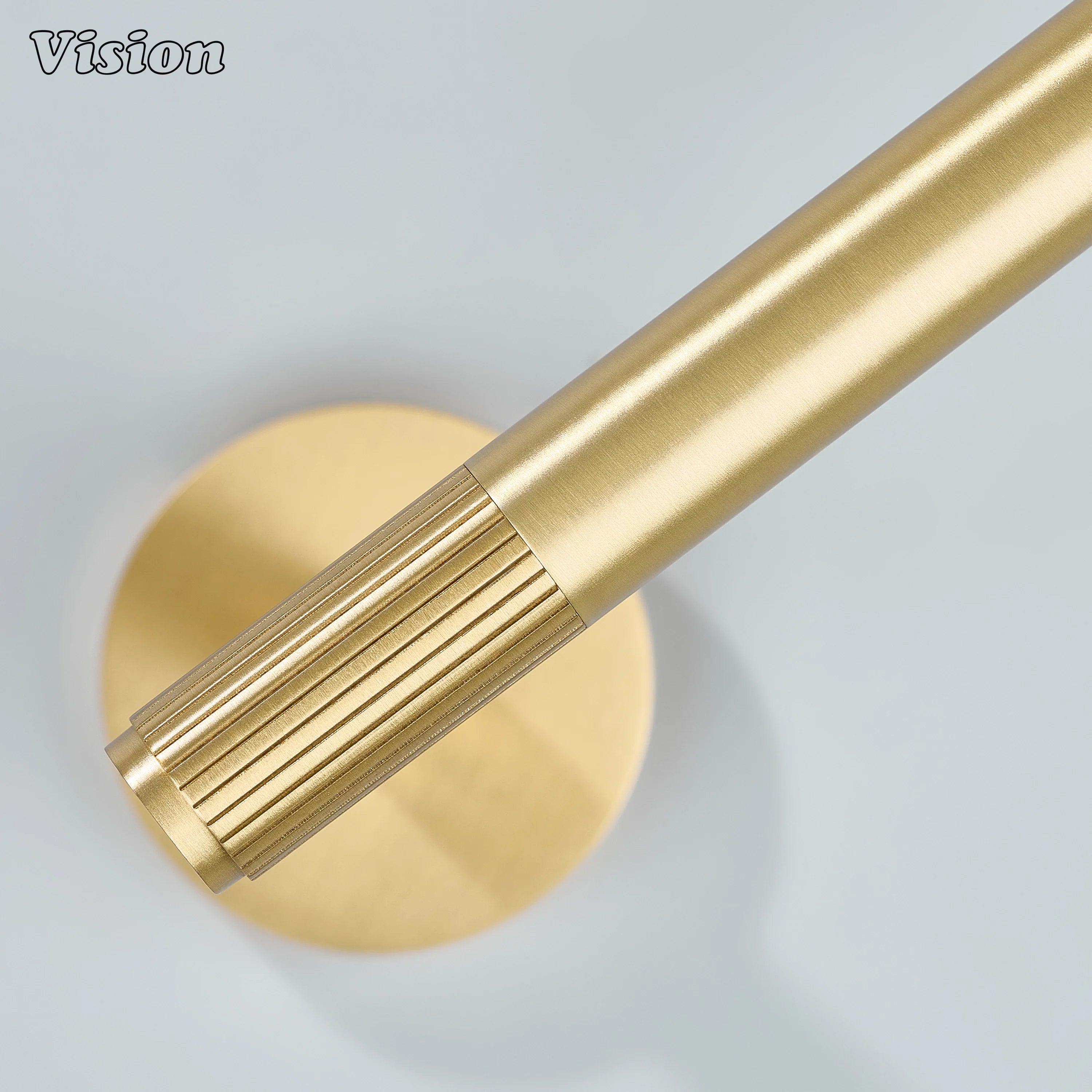 Gold finish linear brass towel holder suitable for towels in luxury washrooms