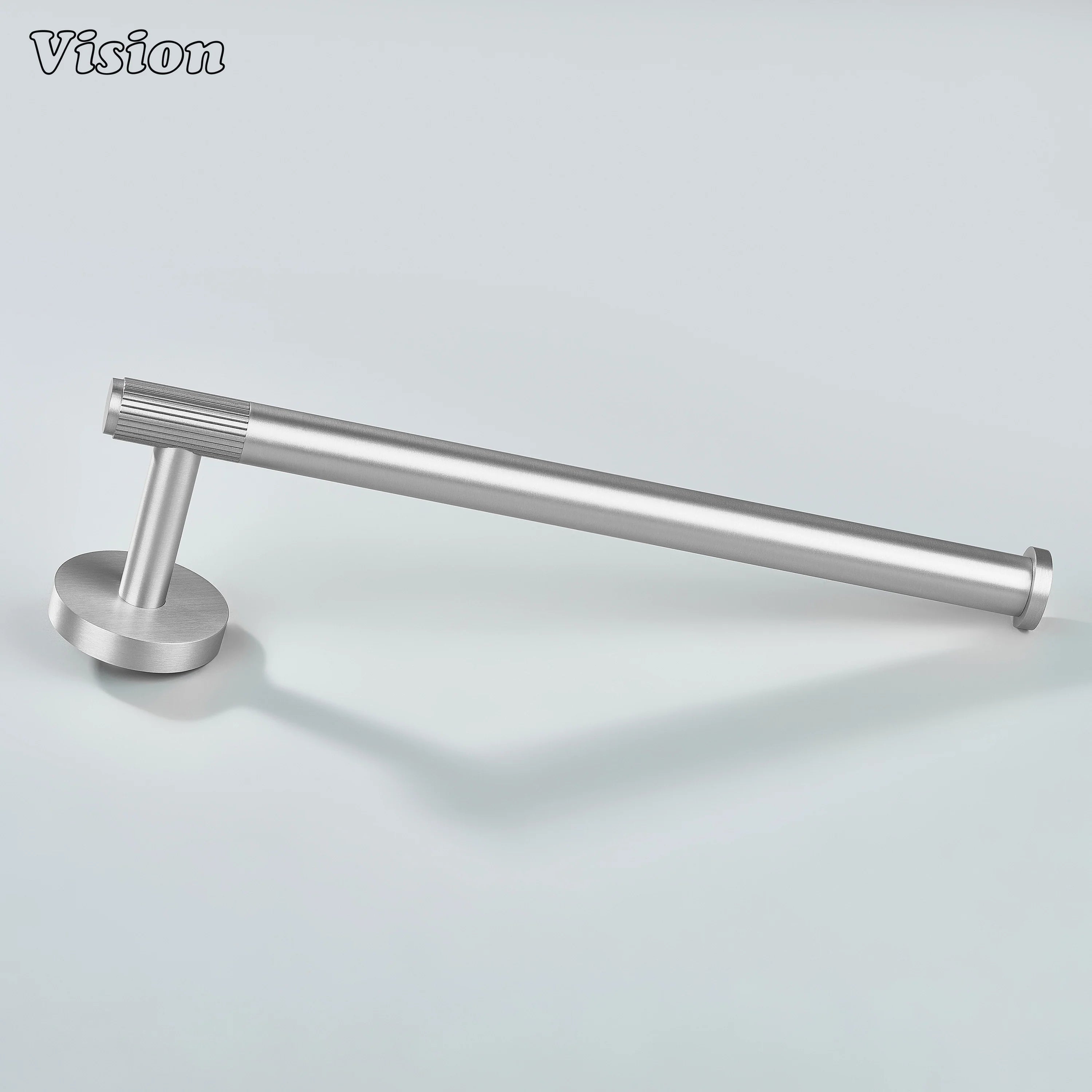 Wall mounted brass towel holder Silver with minimalist form