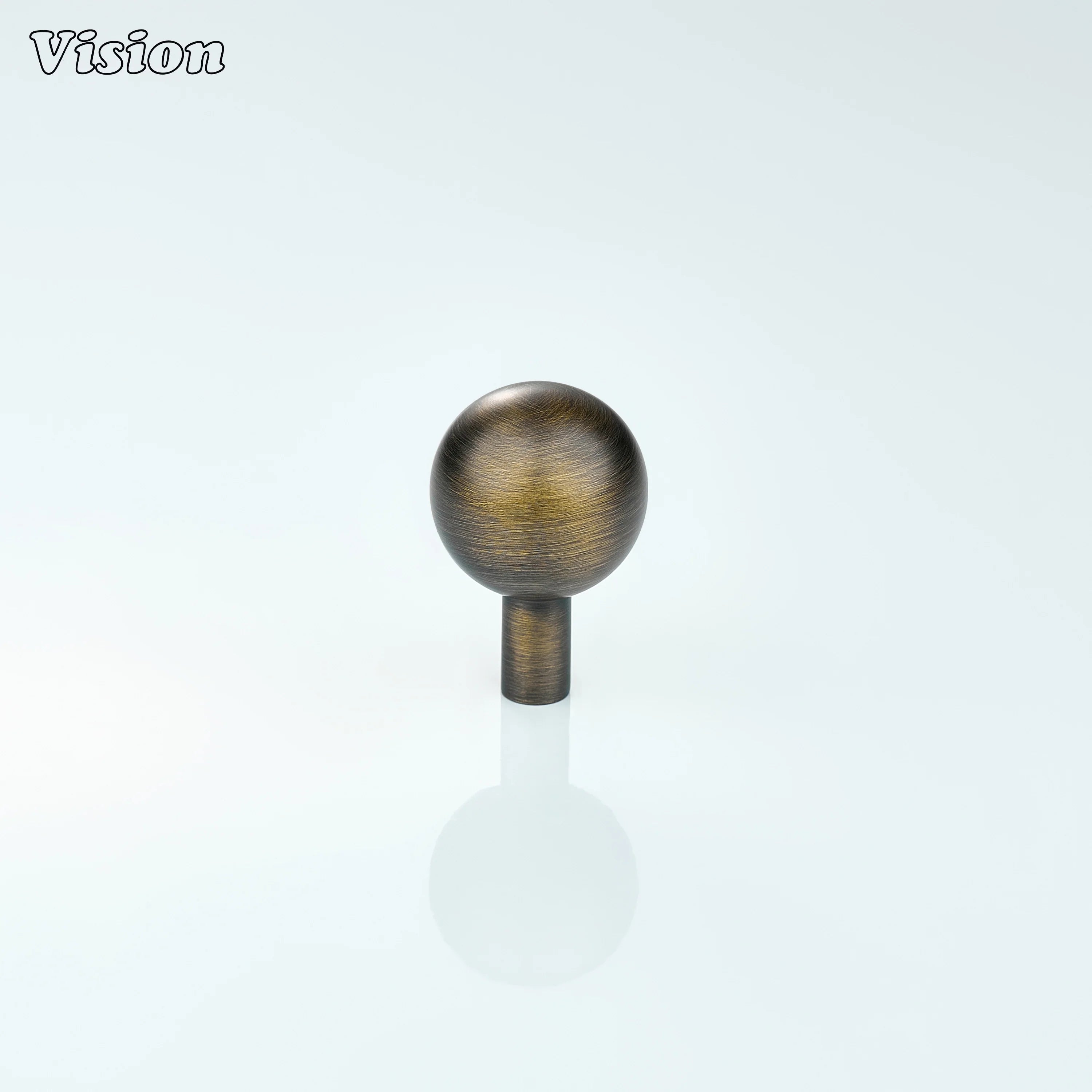 Antique Bronze cabinet knob with spherical ball shape and cylinder leg