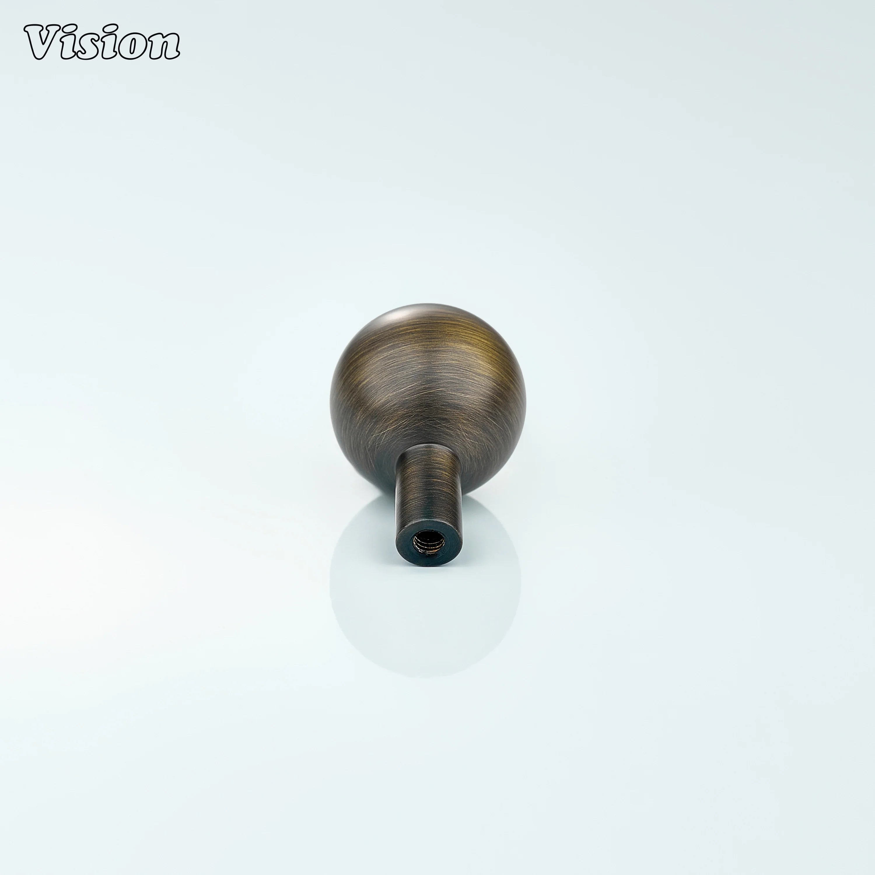 Smooth ball cabinet knob in Antique Bronze finish for storage drawers