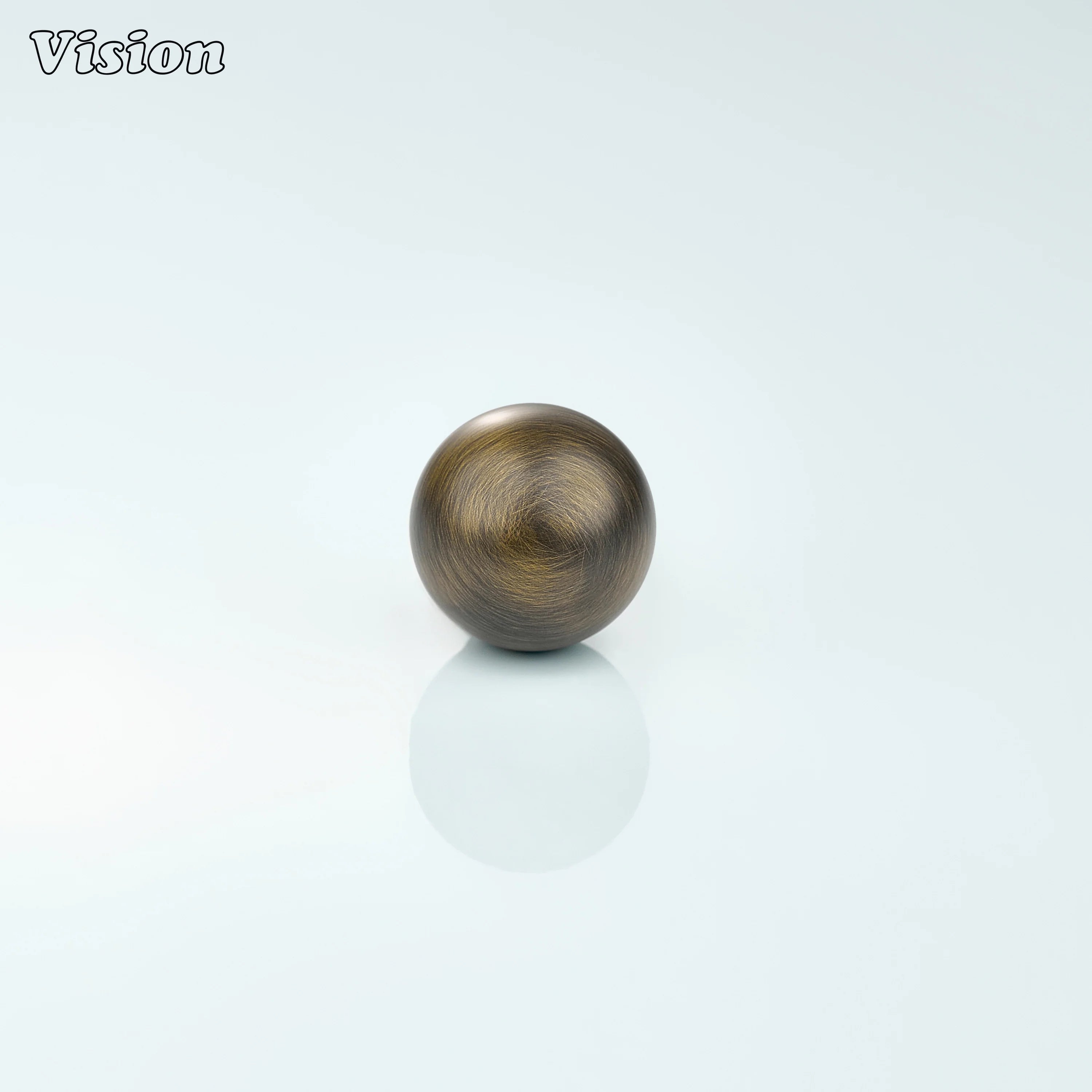 Minimal cabinet knob in Antique Bronze with round ball form for wardrobes