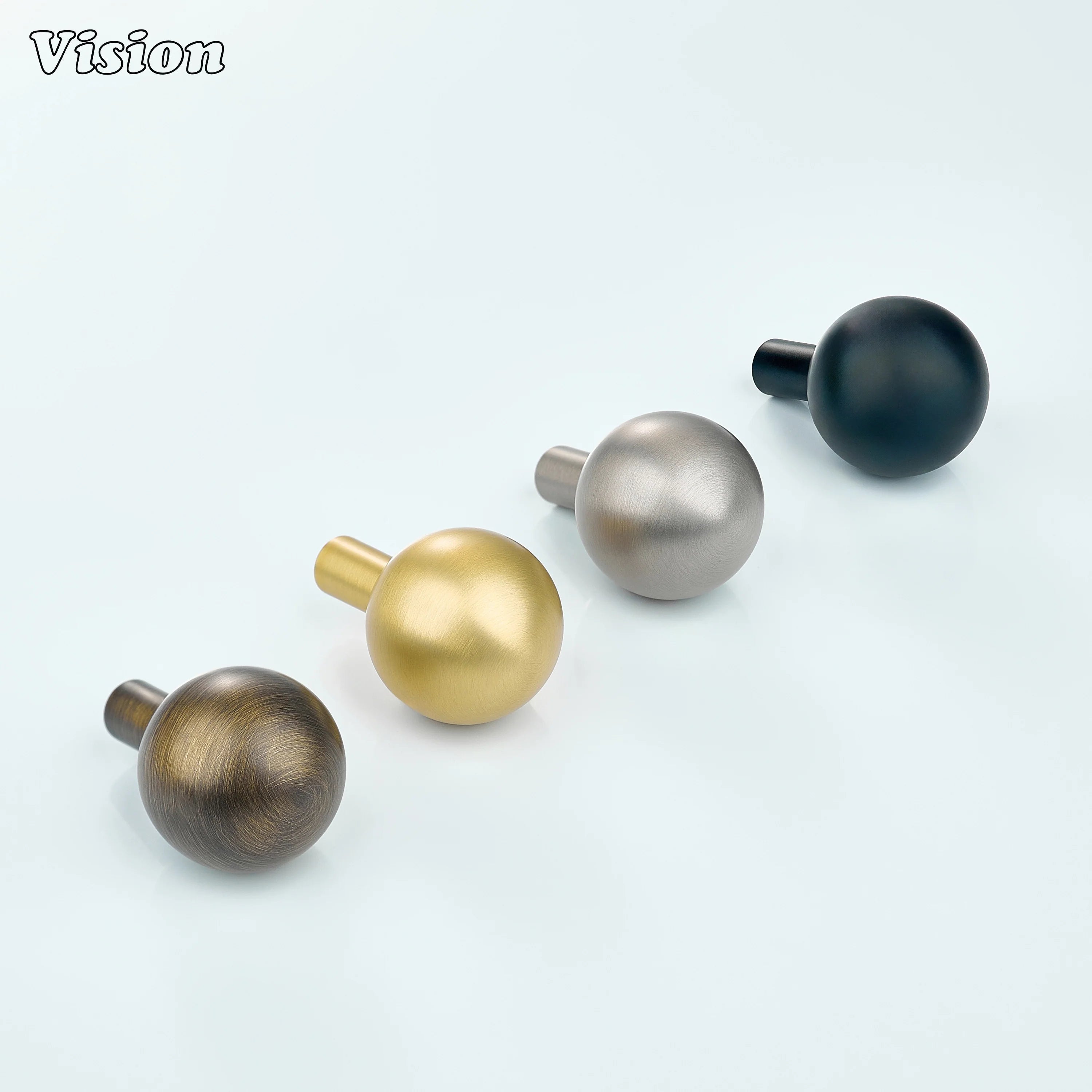Plain profile ball cabinet knob in Black for kitchen drawers