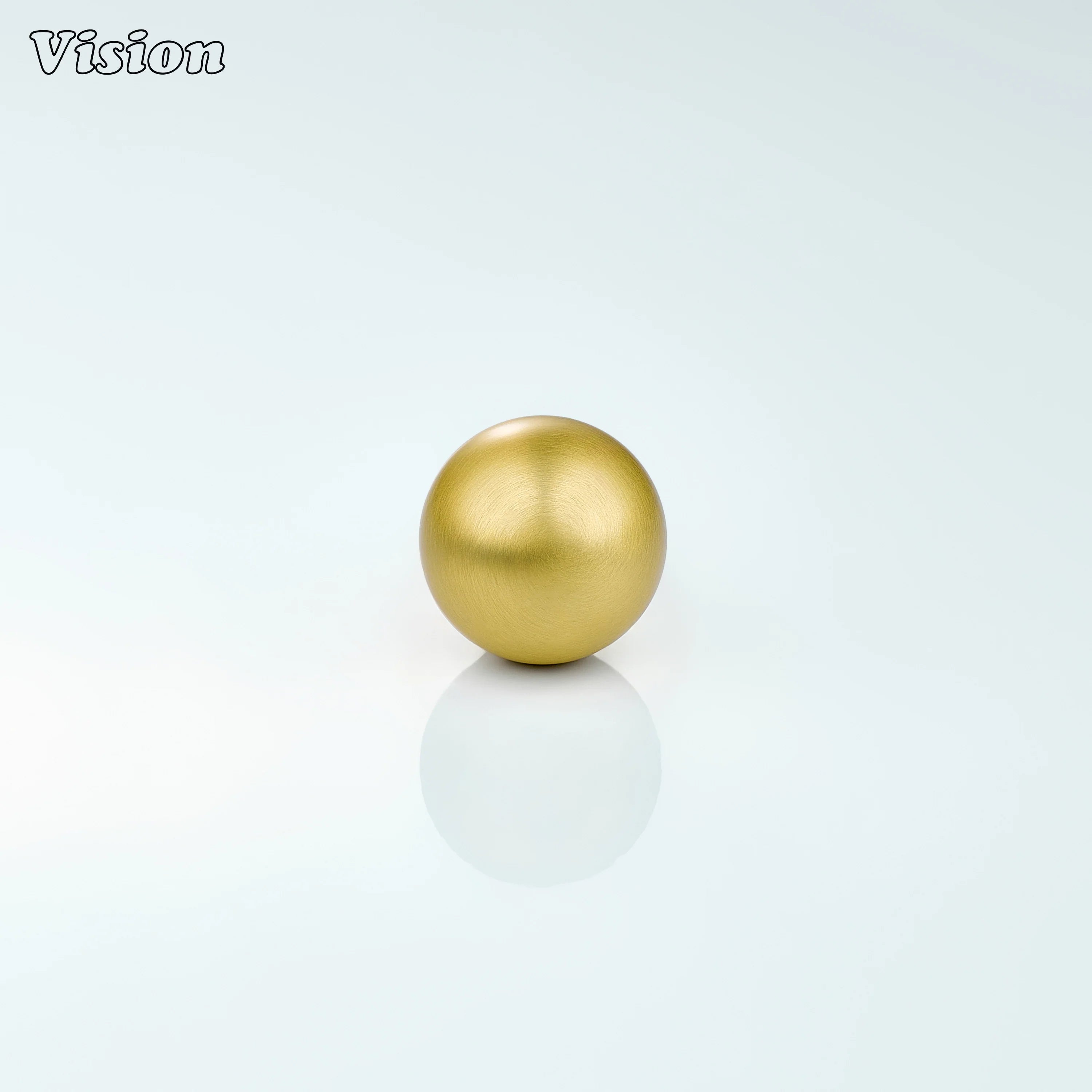 Modern cabinet knob in Gold finish, smooth round ball form for kitchen drawers