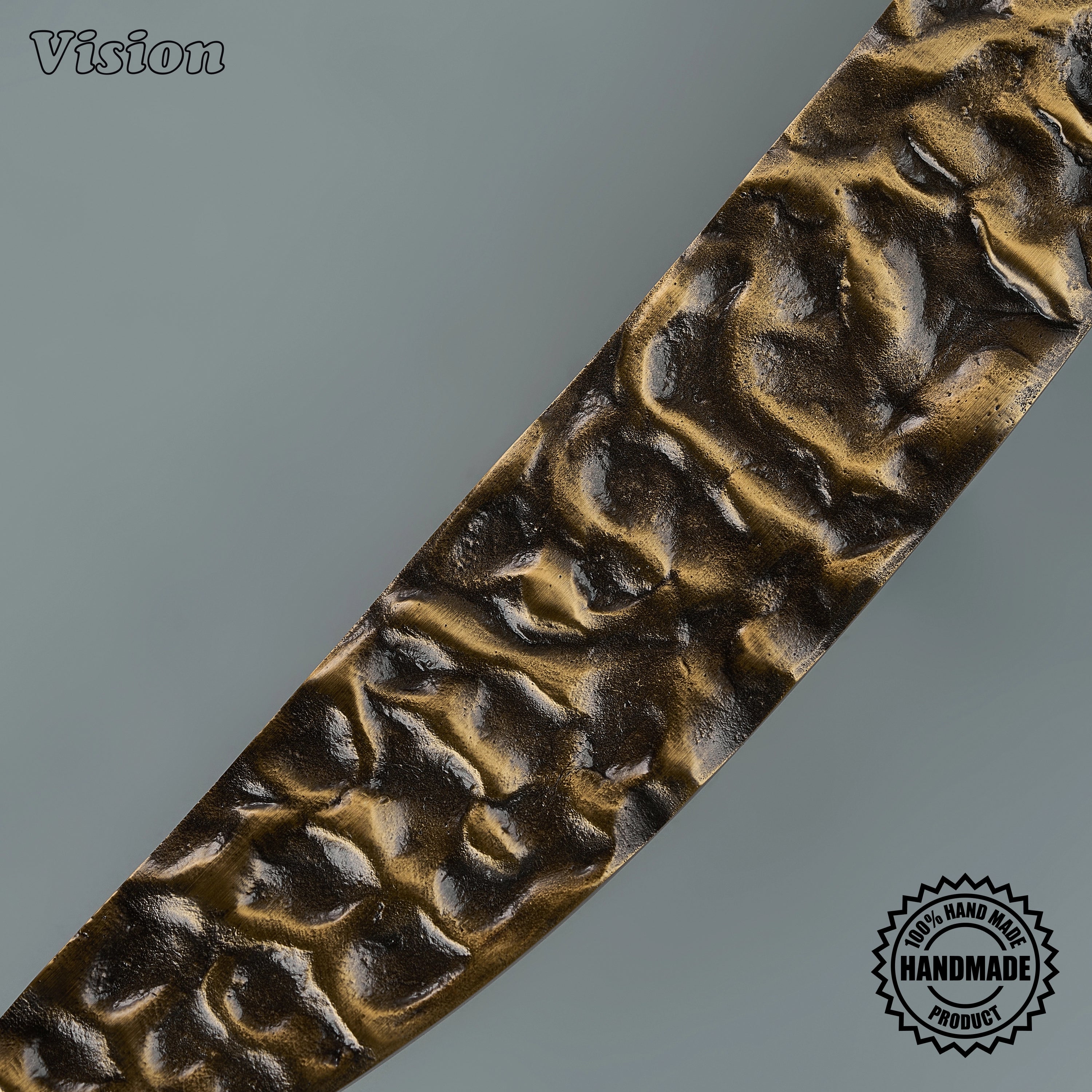 Luna handcrafted door handle in Antique Bronze brings an eclipse-inspired curved form, textured face and tapered ends to a lounge room door for a bold designer detail.