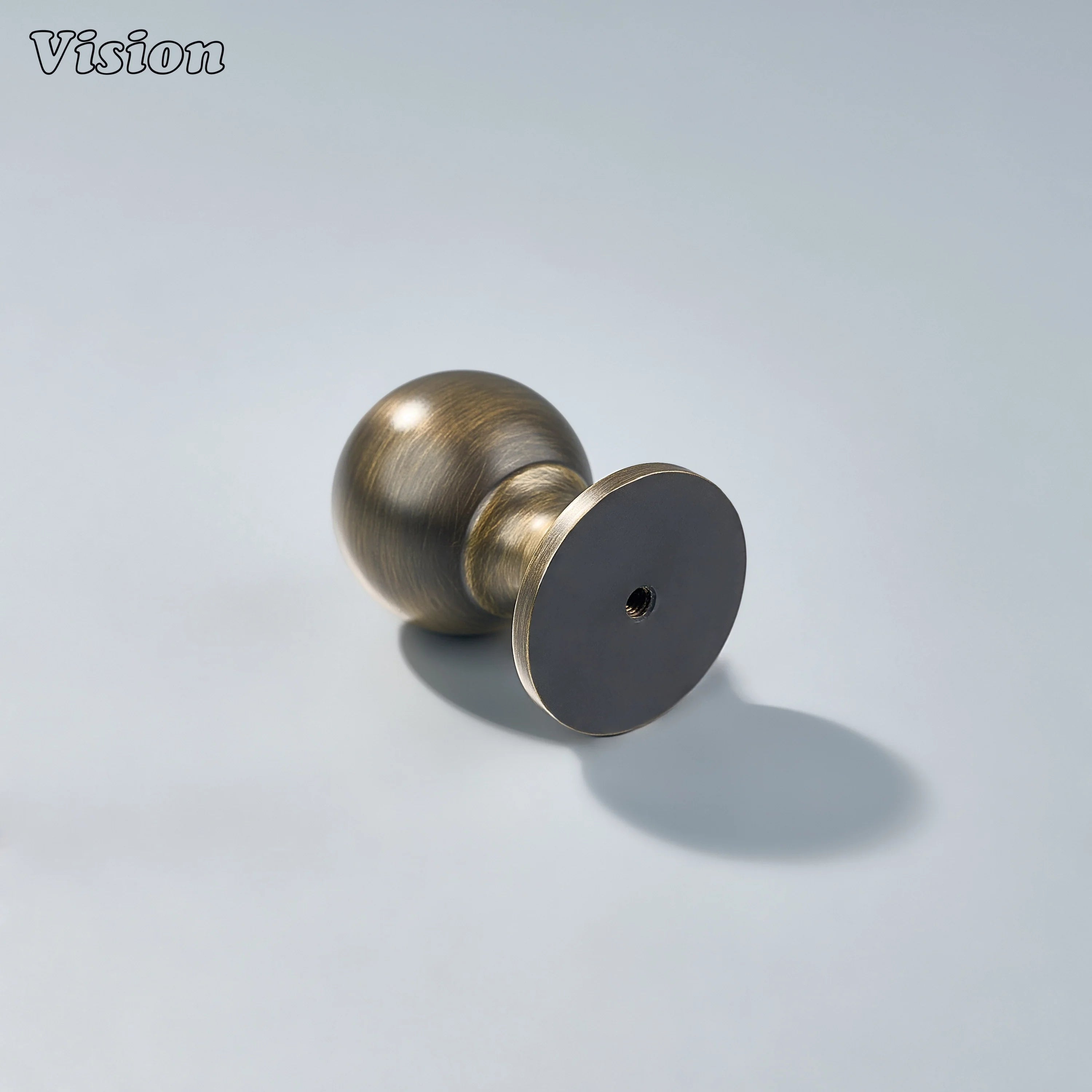 Solid brass Antique Bronze cabinet knob with wide base for cupboards