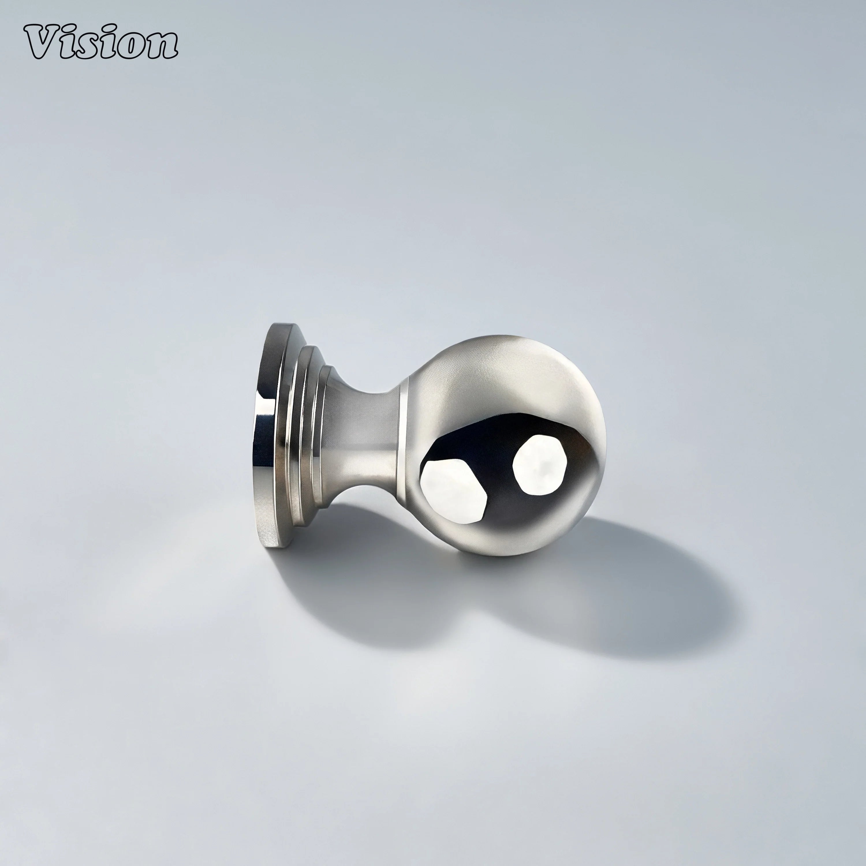 Solid brass Polished Nickel cabinet knob with stepped base for cupboards