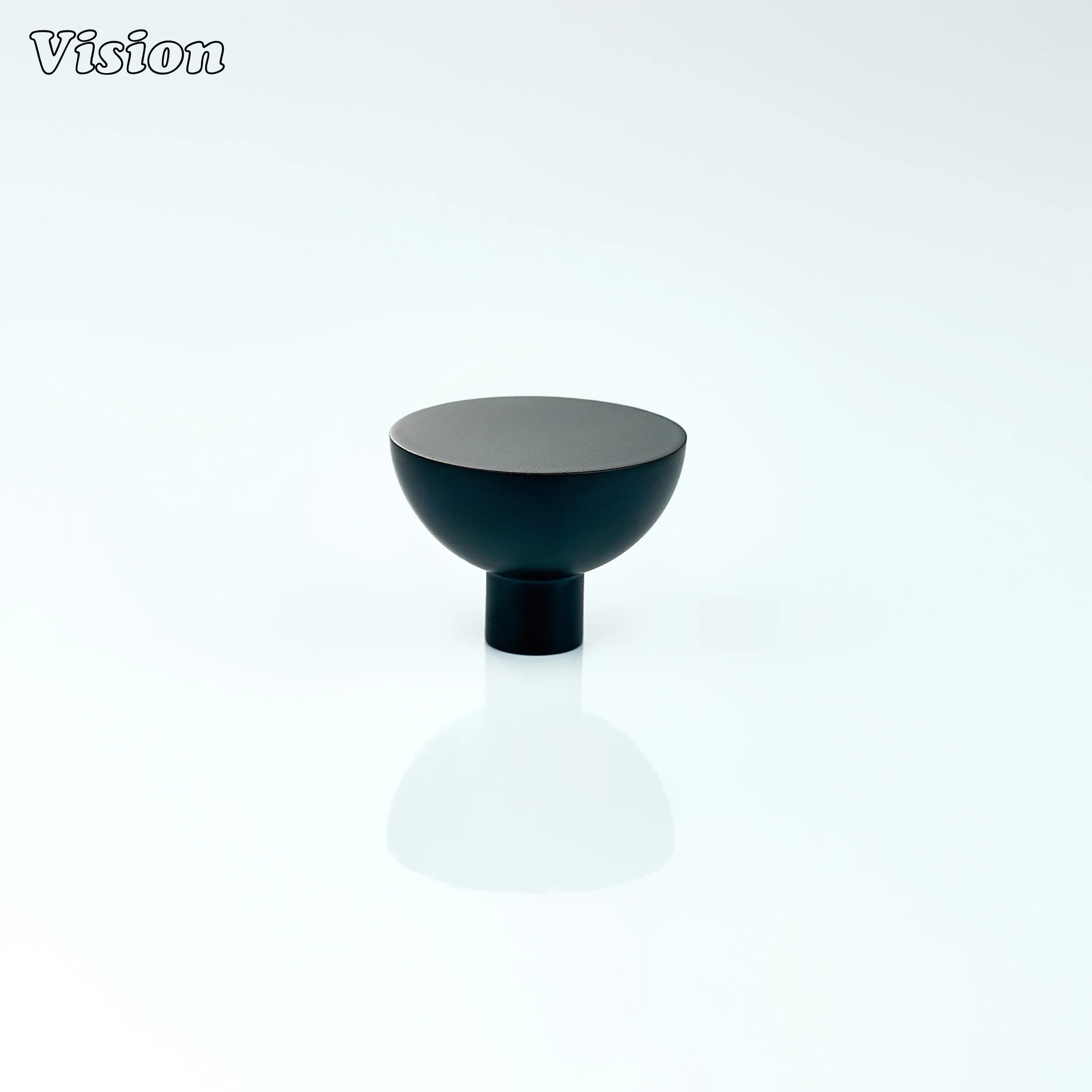 Plain Black cabinet knob made from solid brass for furniture drawers