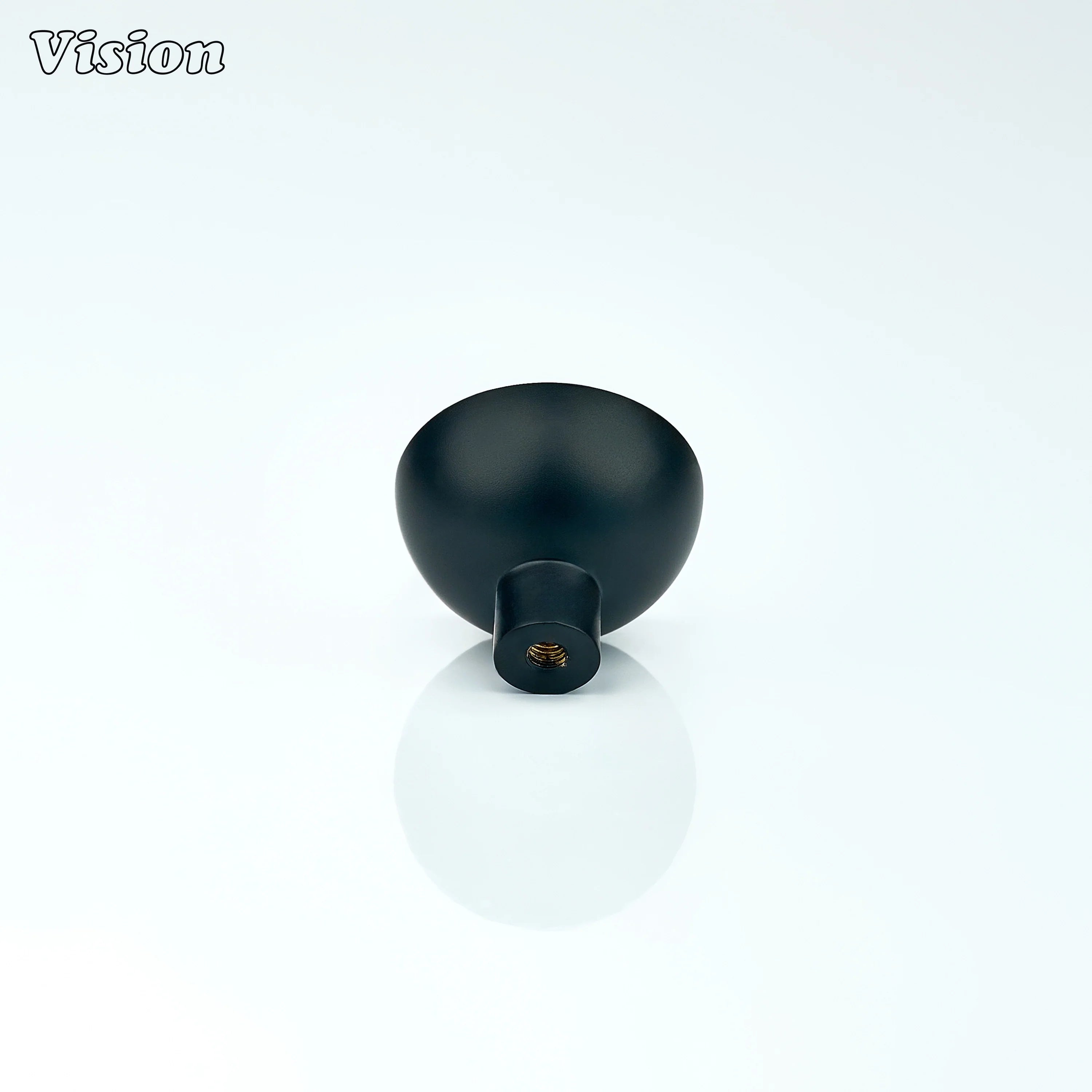 Flat cut Black cabinet knob with curved base for cabinet doors
