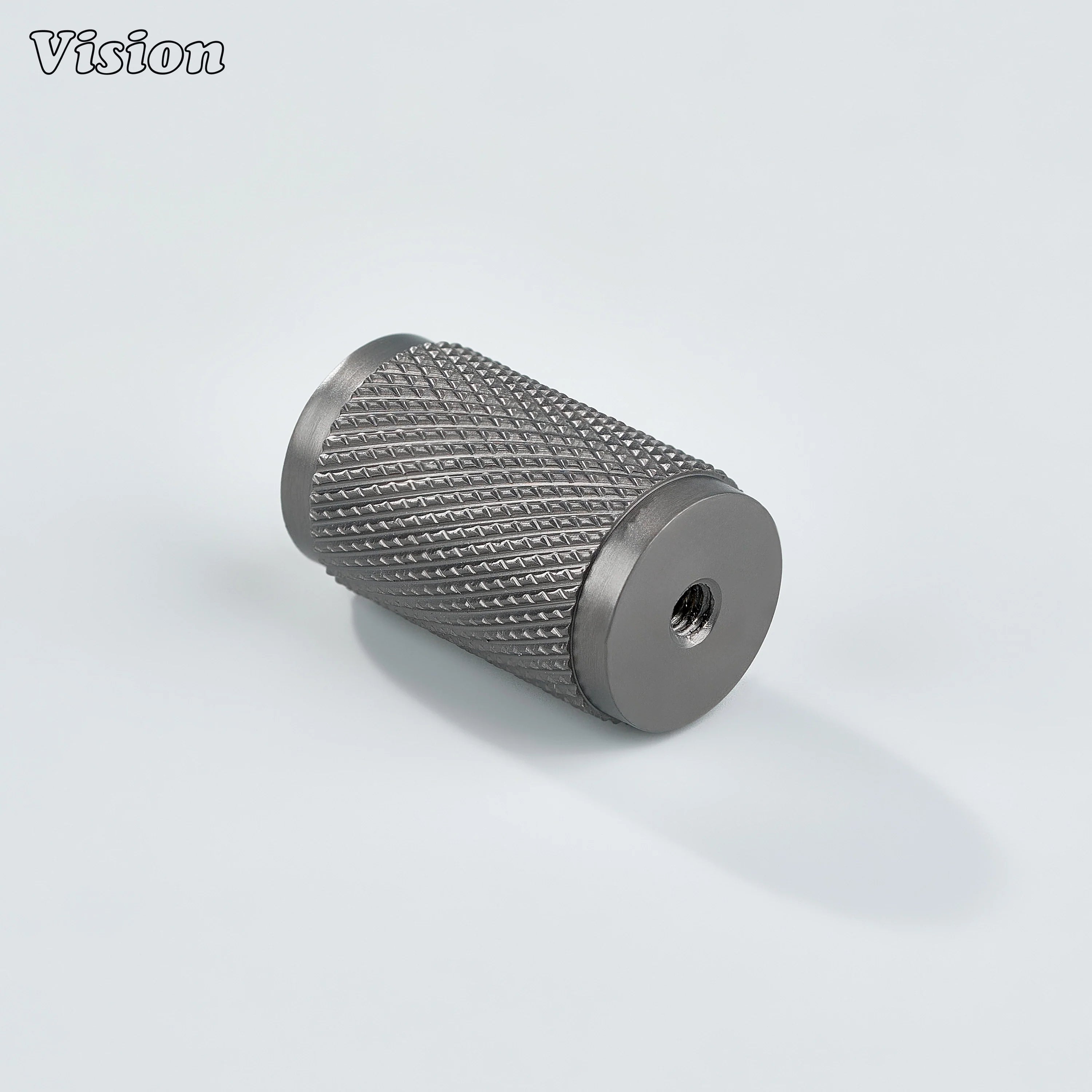Gunmetal knurled cylinder cabinet knob for drawers