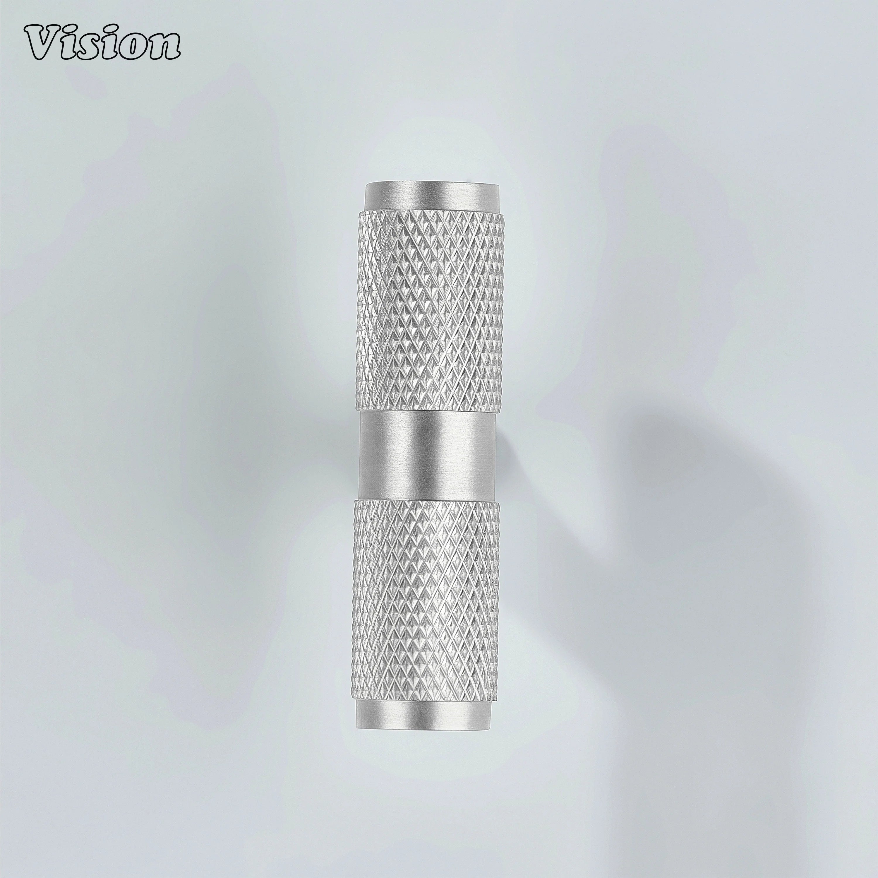 Silver finish cabinet T-knob with grip