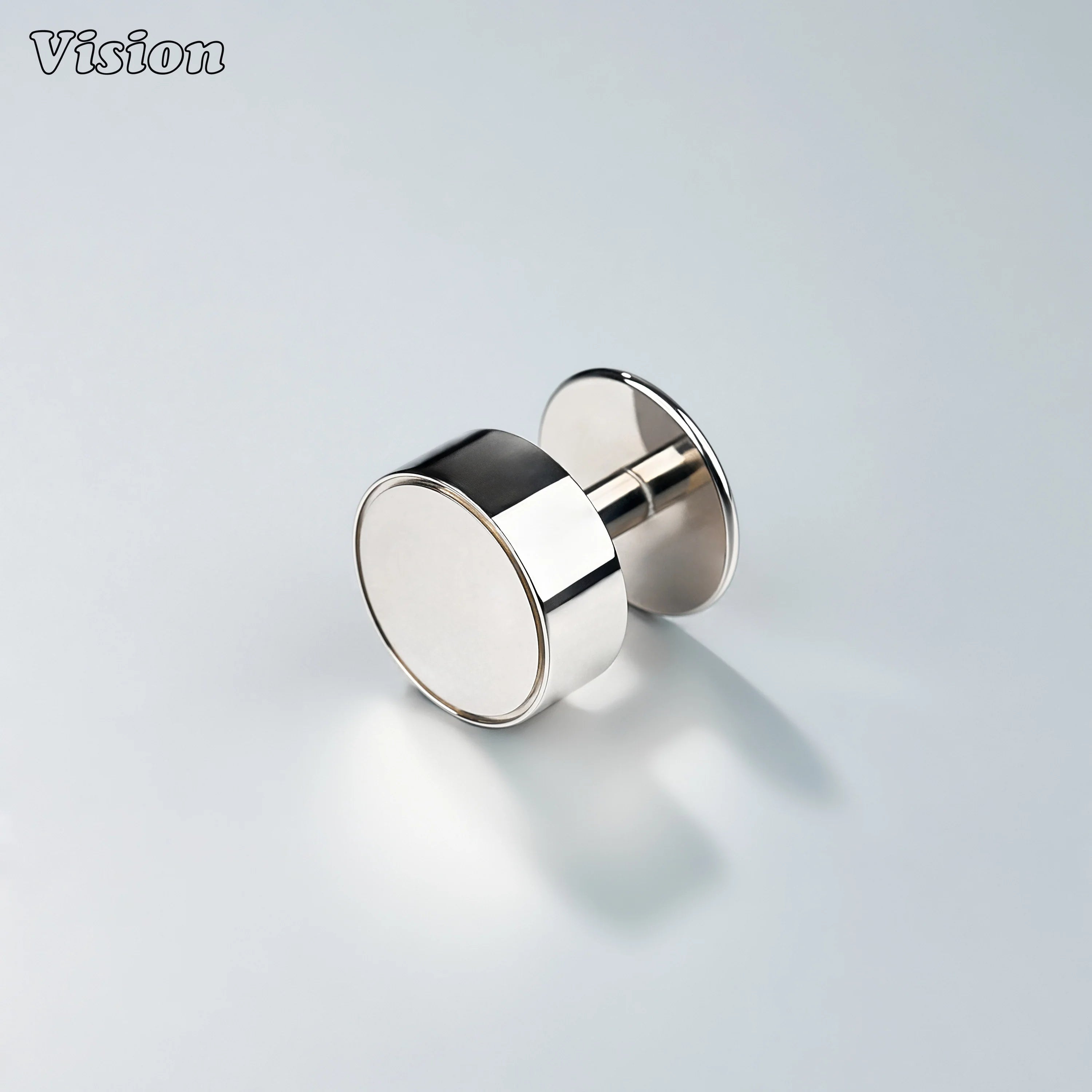 Polish Nickel round plain cabinet knob with round plate for kitchen cabinets