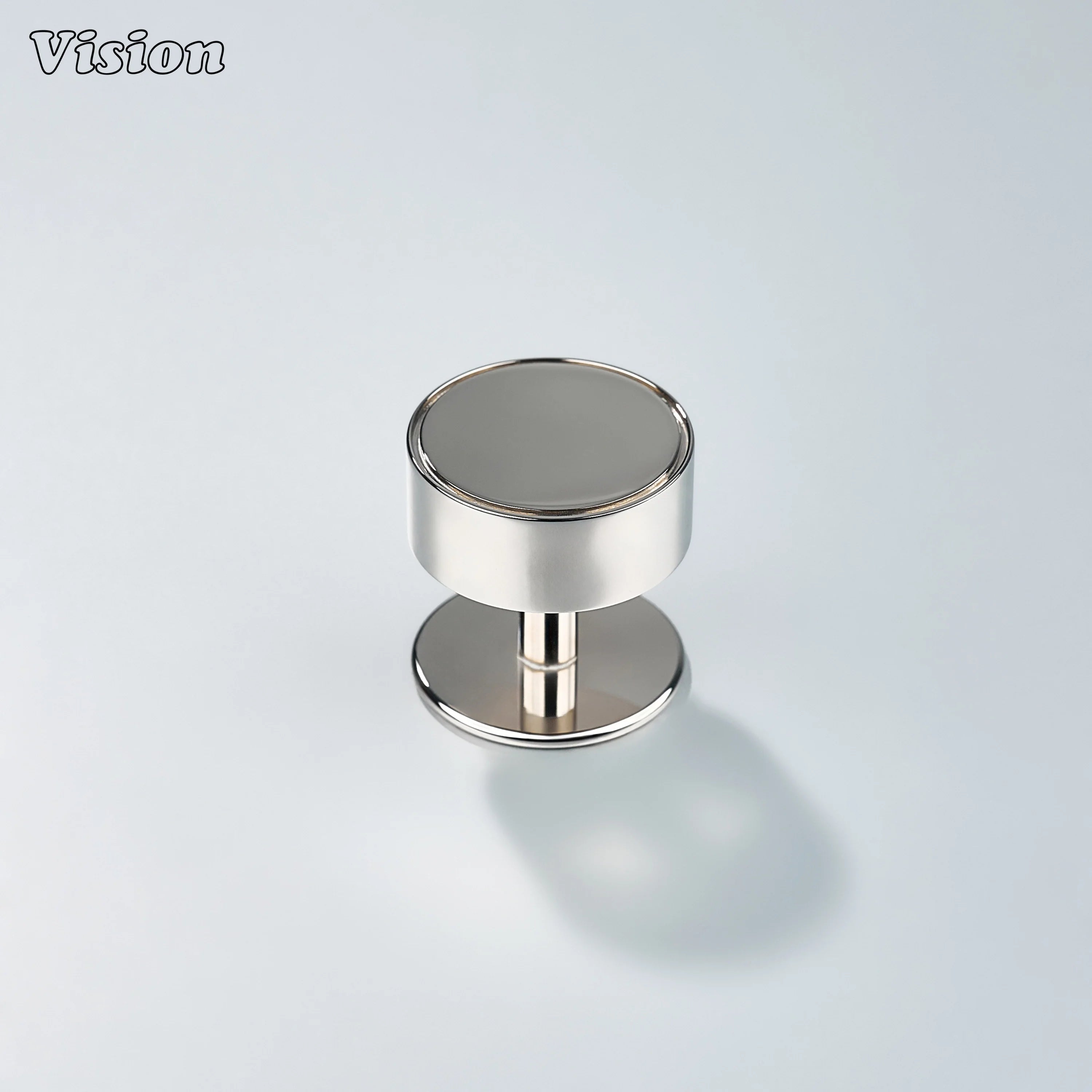 Polish Nickel brass round cabinet knob with smooth profile for drawers