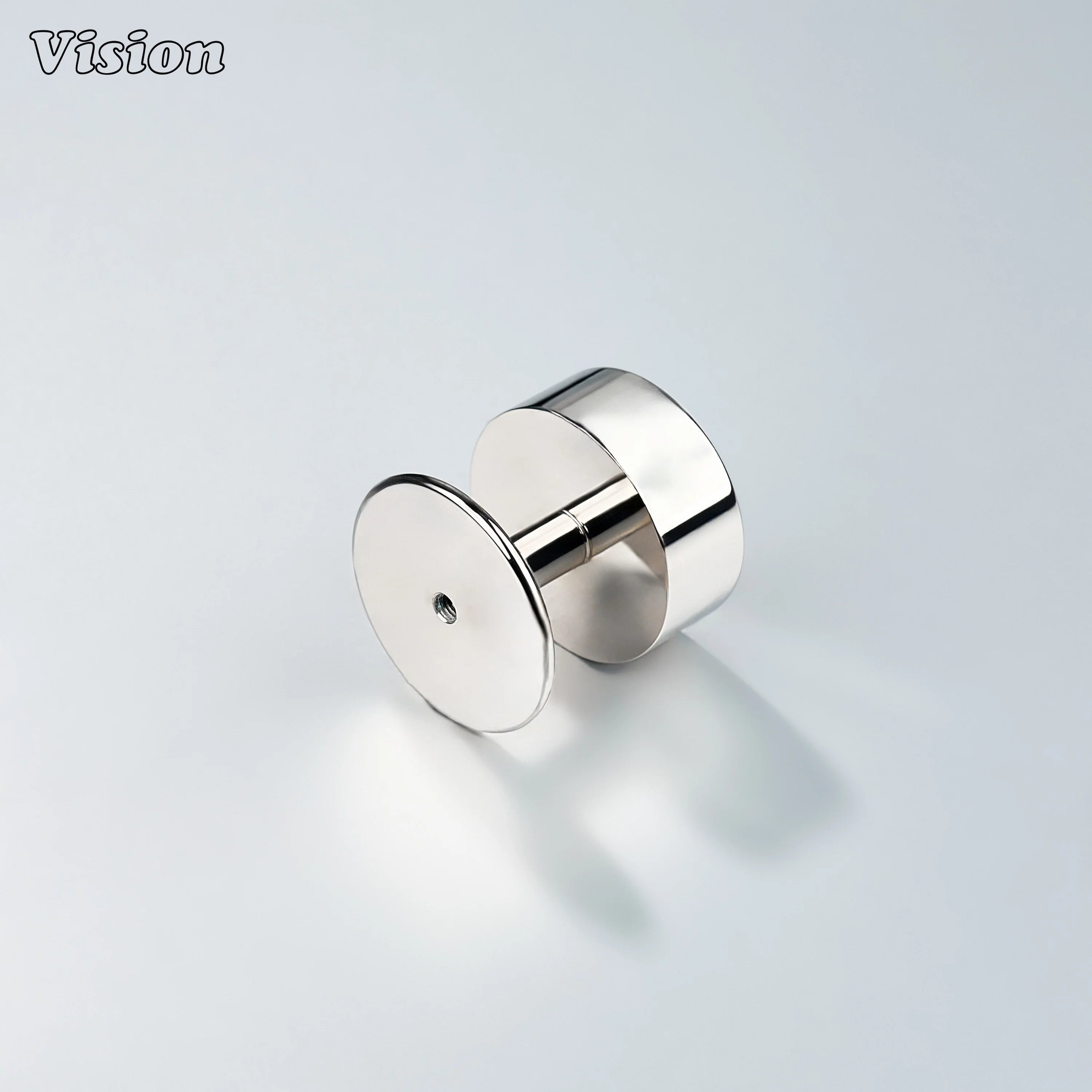 Polish Nickel plain cabinet knob with round base for modern cabinets