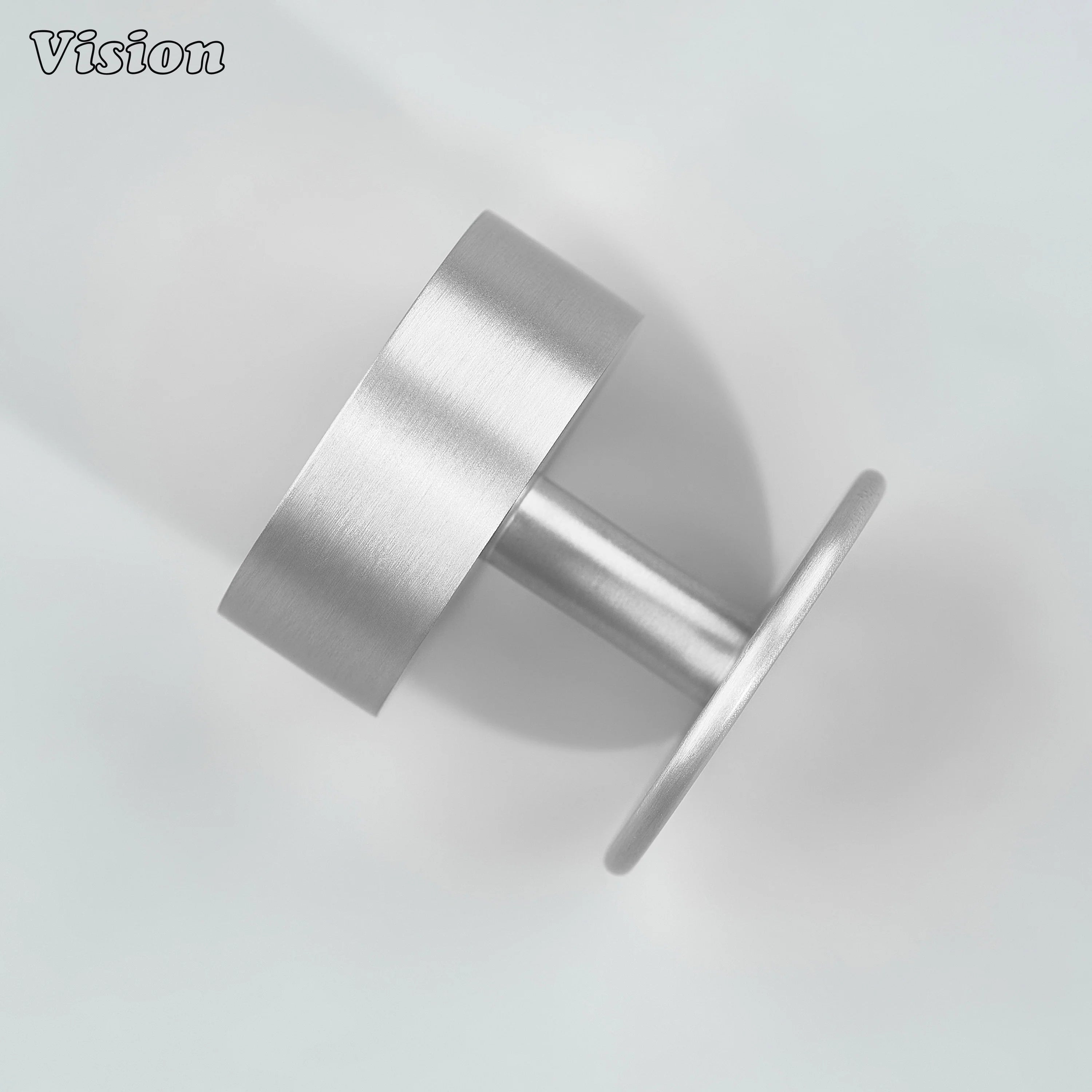 Round Silver cabinet knob with solid brass construction