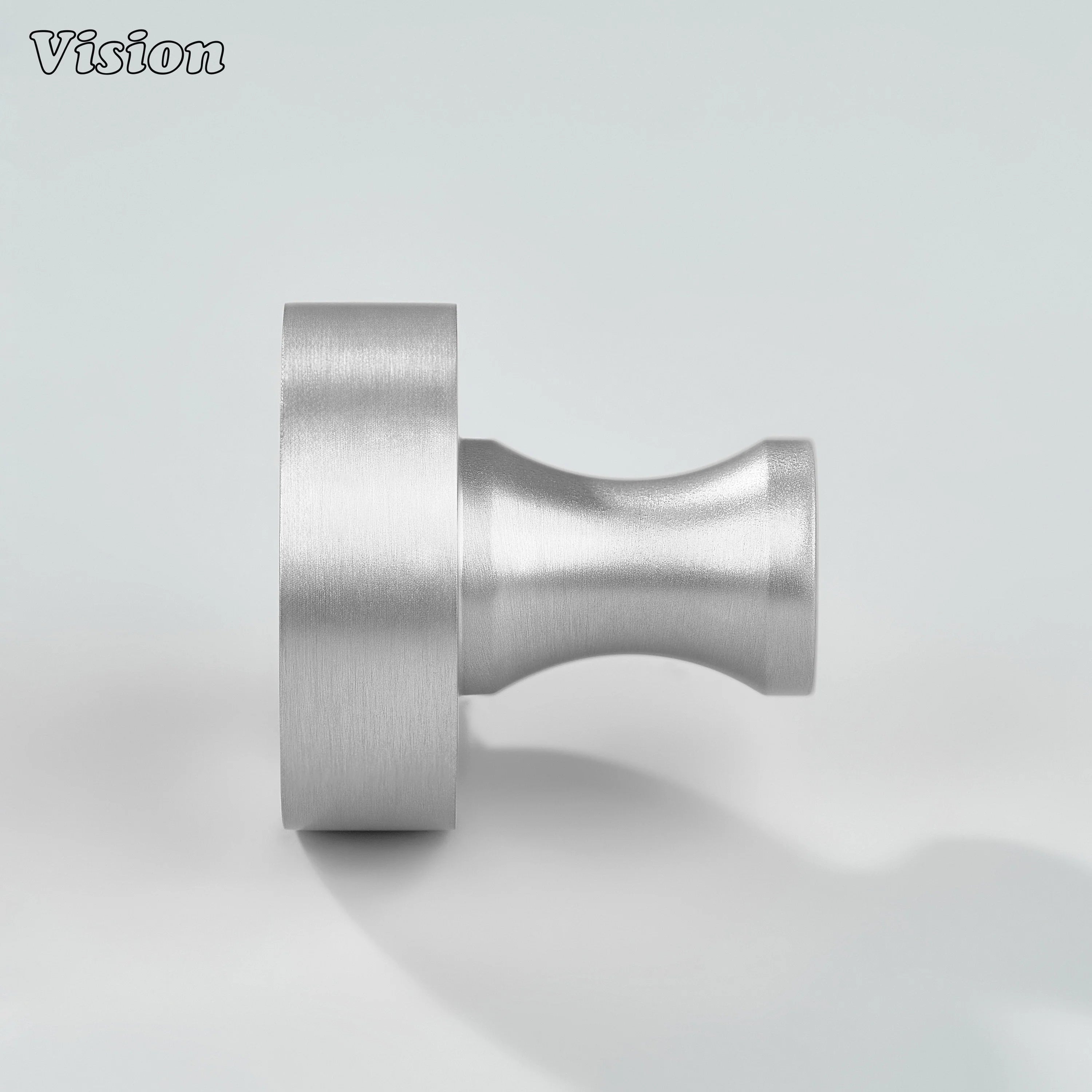 Silver brass round knob curved base detail for dresser drawers