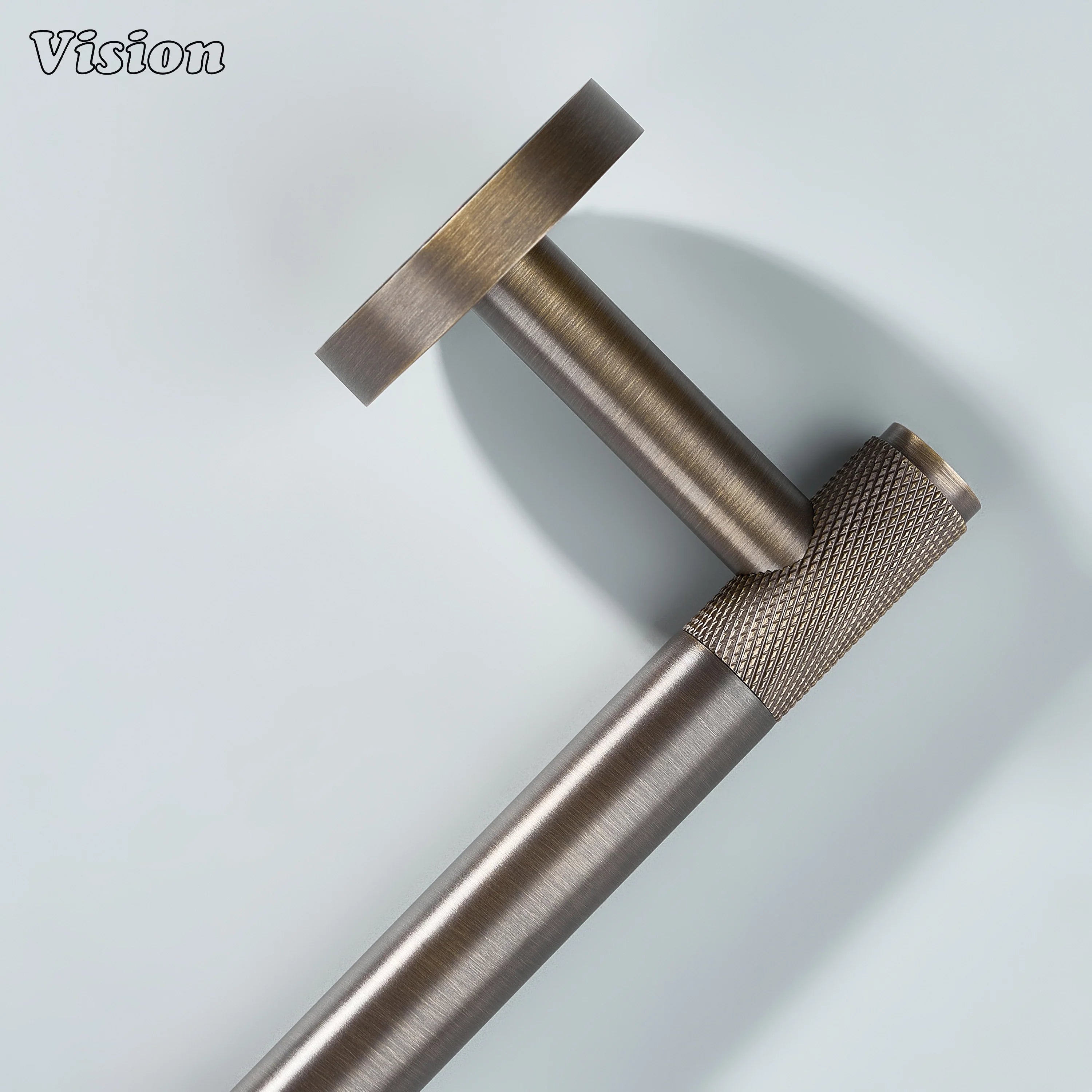 Antique Bronze knurled brass toilet paper holder for wall installation