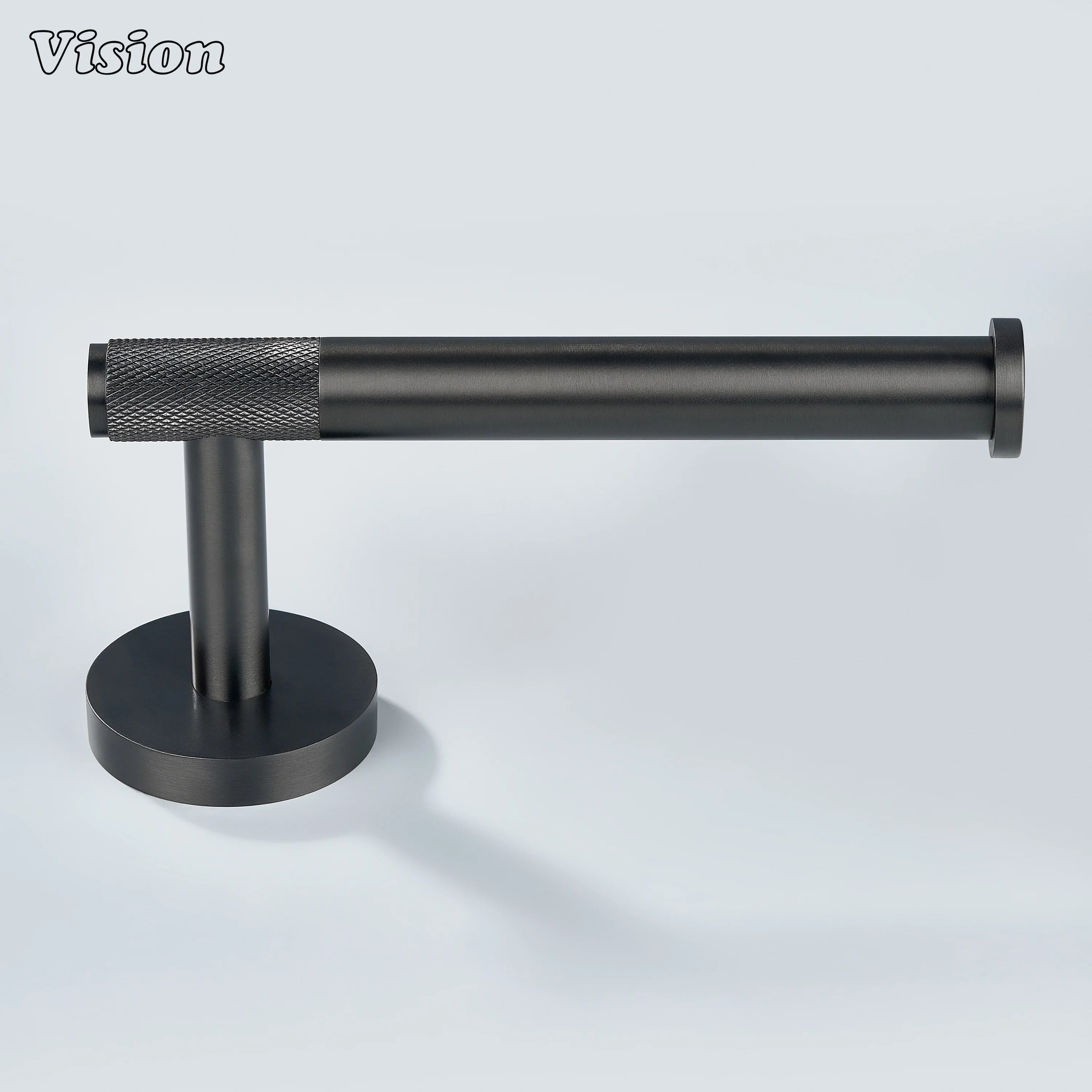 Gunmetal finish brass toilet paper holder with round wall mount