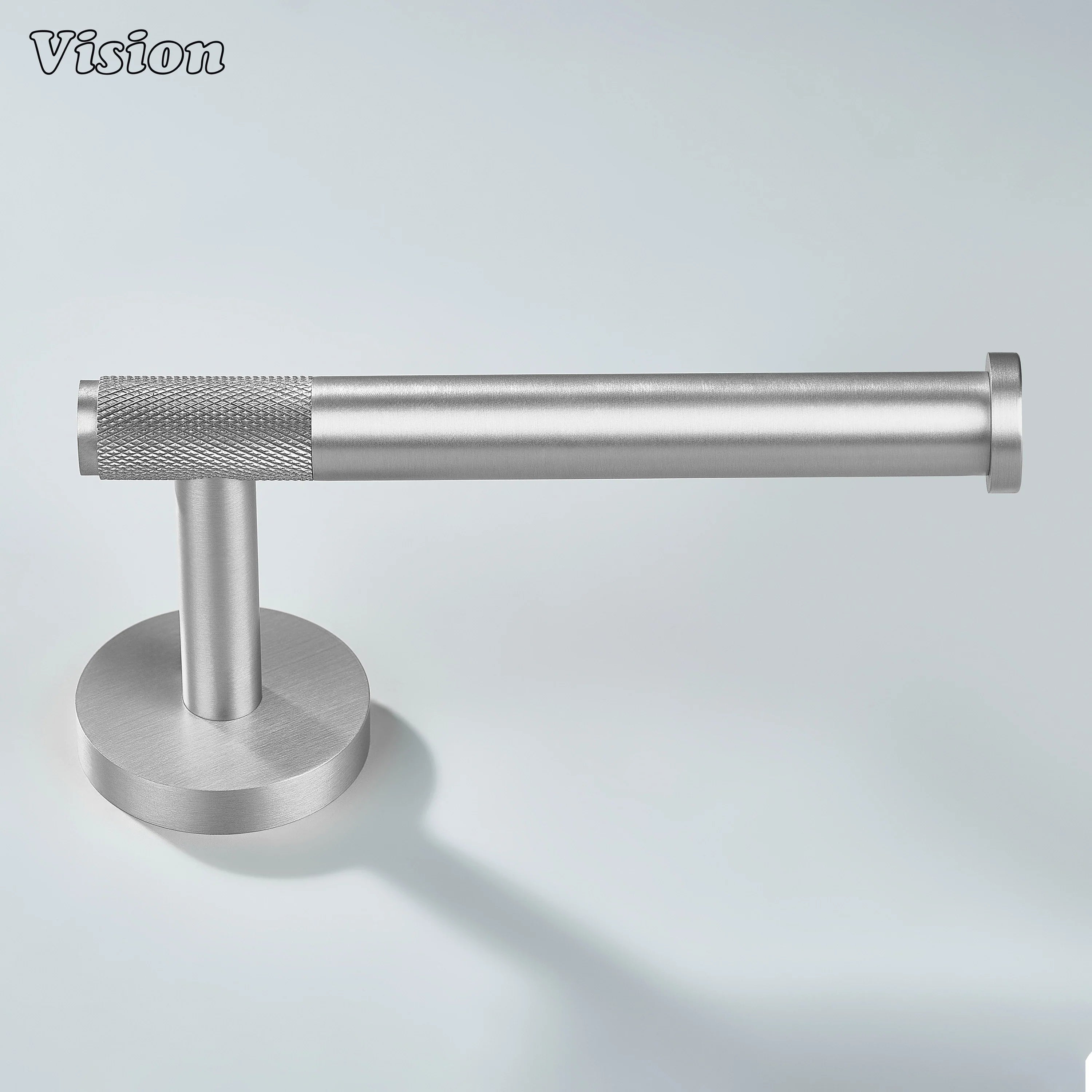 Silver finish brass toilet paper holder with round wall mount