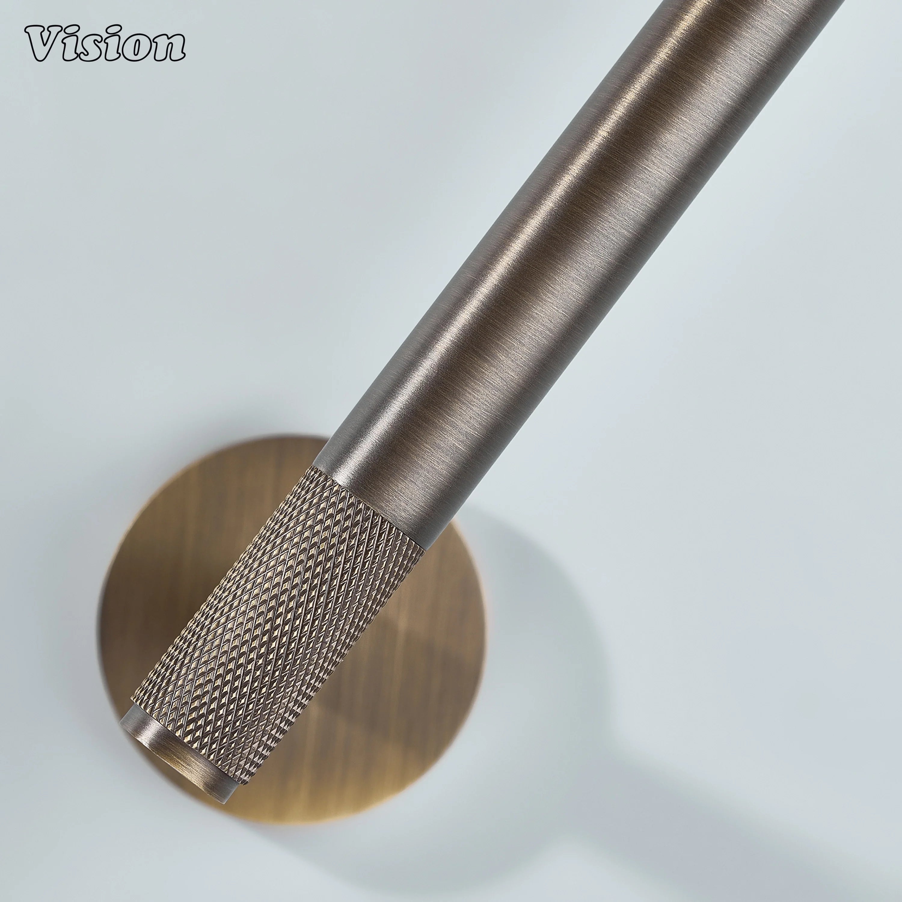 Antique Bronze brass towel holder with cylindrical knurled bar for modern bathrooms
