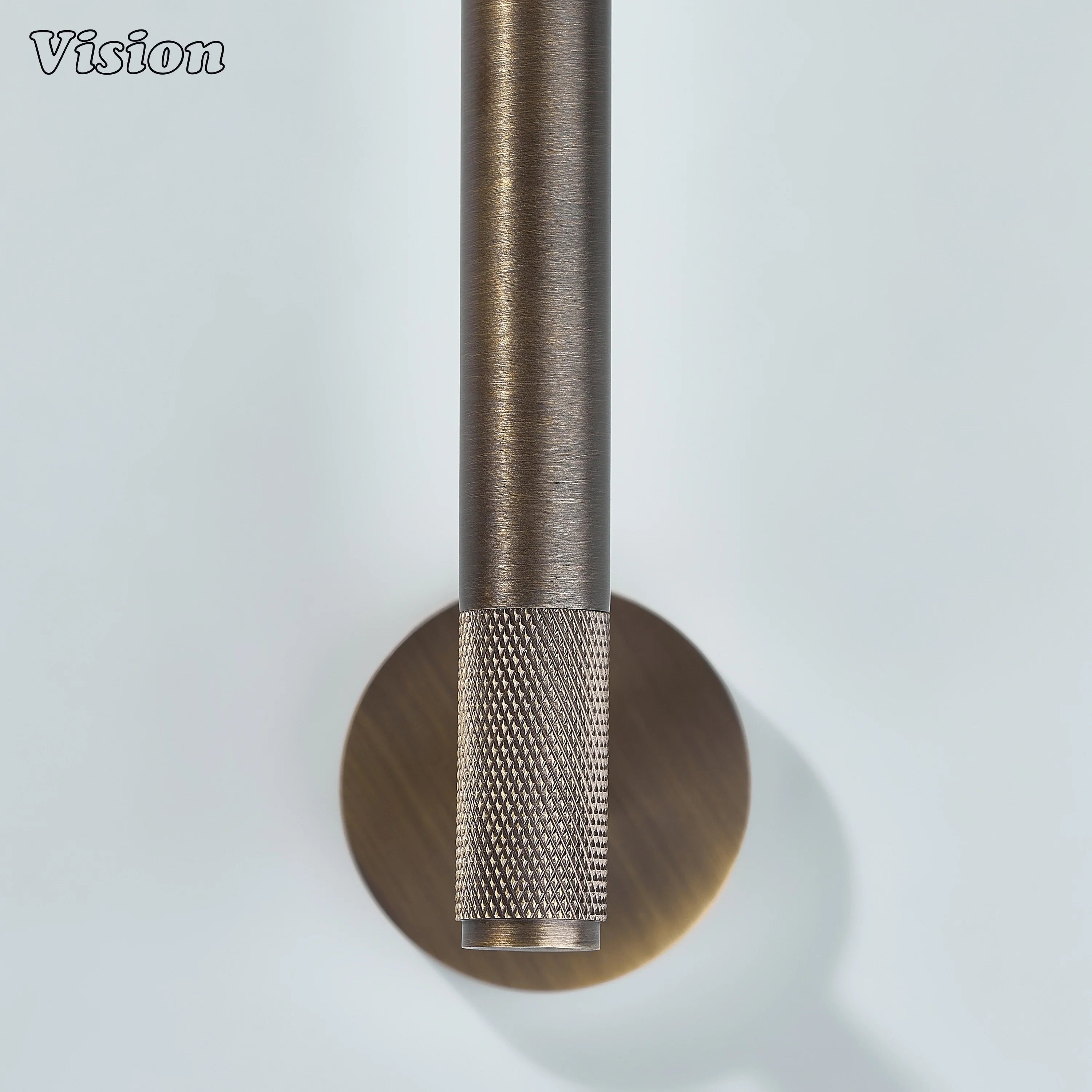 Premium Antique Bronze brass towel holder with round wall mount and knurled bar