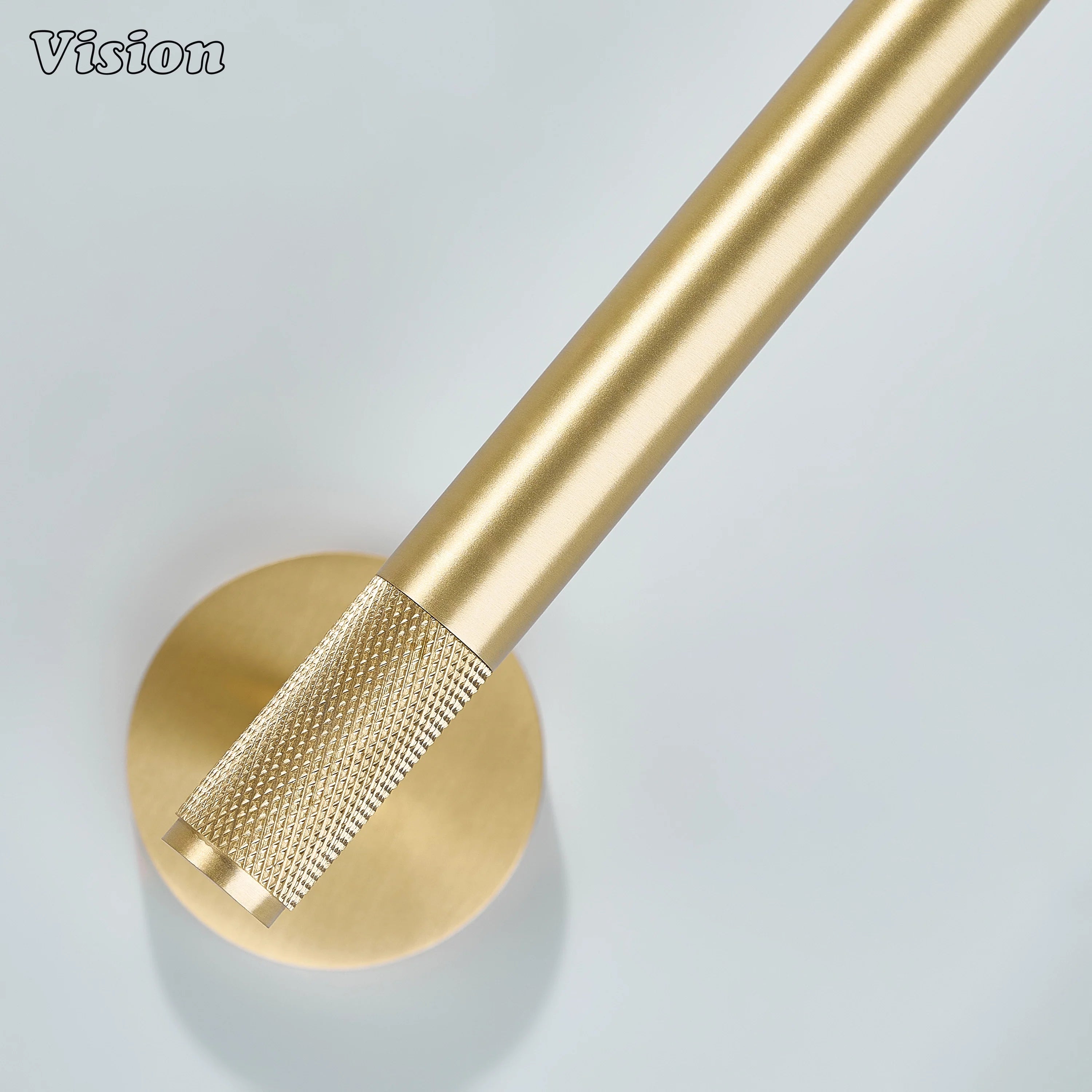 Gold knurled brass towel holder suitable for bathroom towel storage on wall surfaces