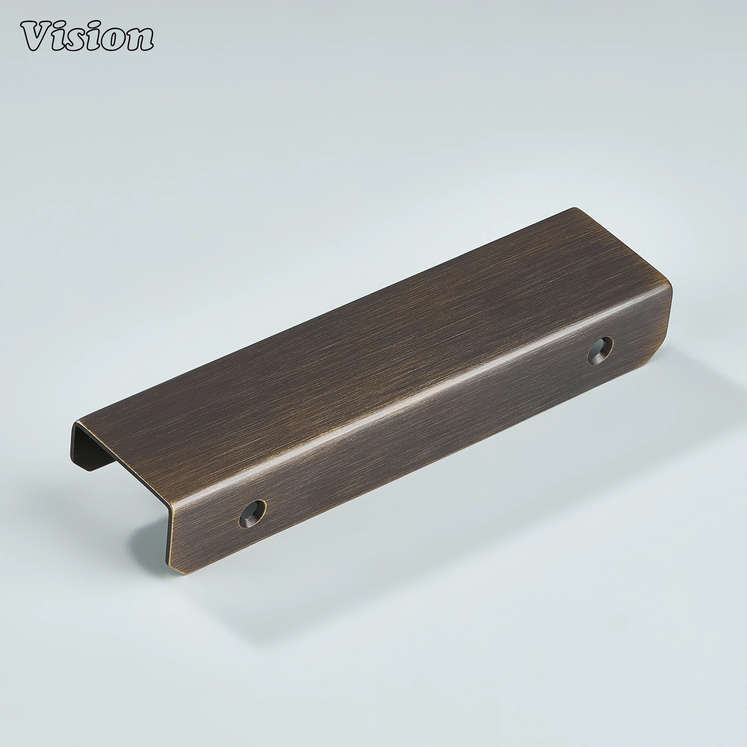 Antique Bronze cabinet handle 3 section edge design for modular kitchen cabinets
