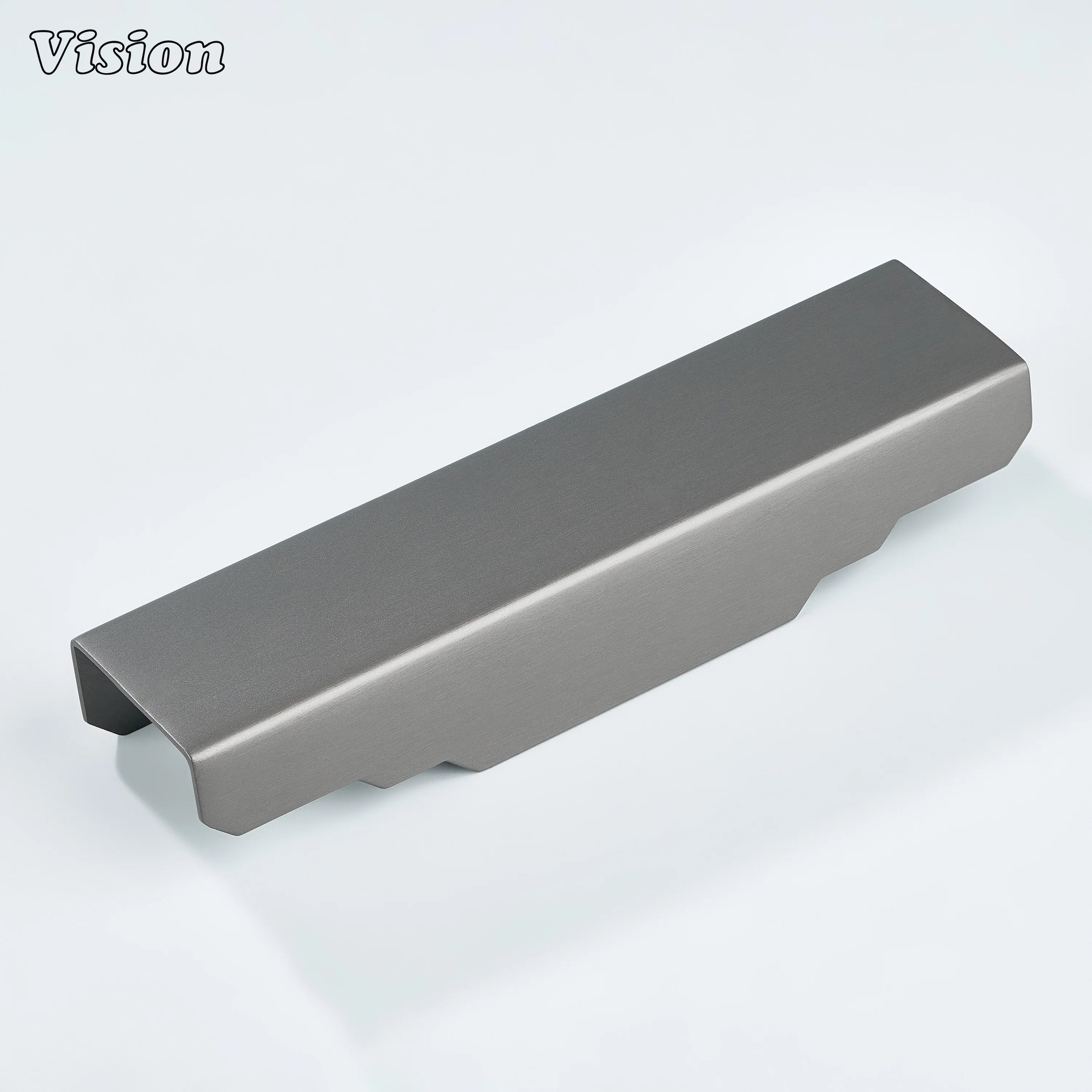 Gunmetal cabinet handle linear profile lip pull for wardrobe shutters