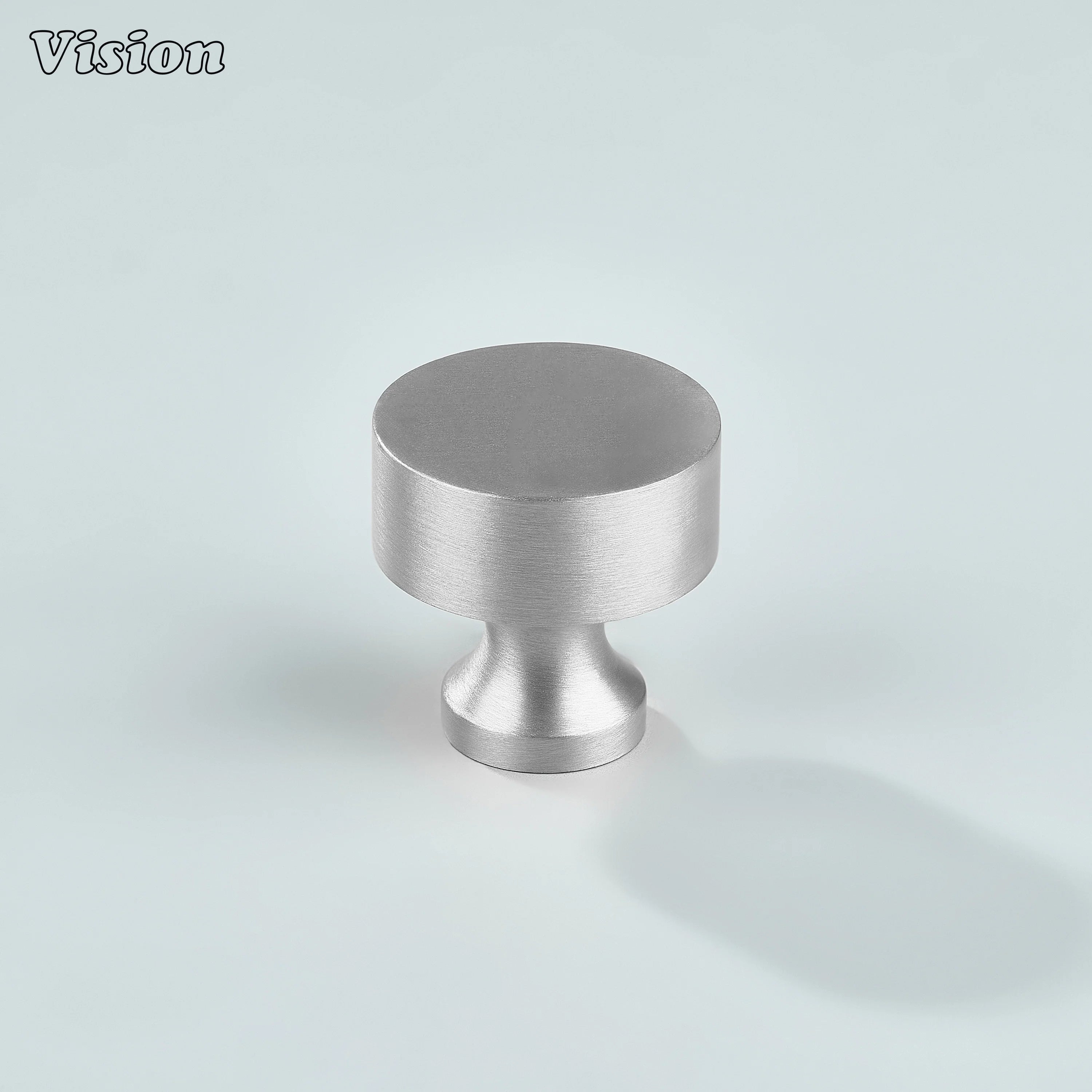 Plain round Silver cabinet knob for clean cabinet interiors