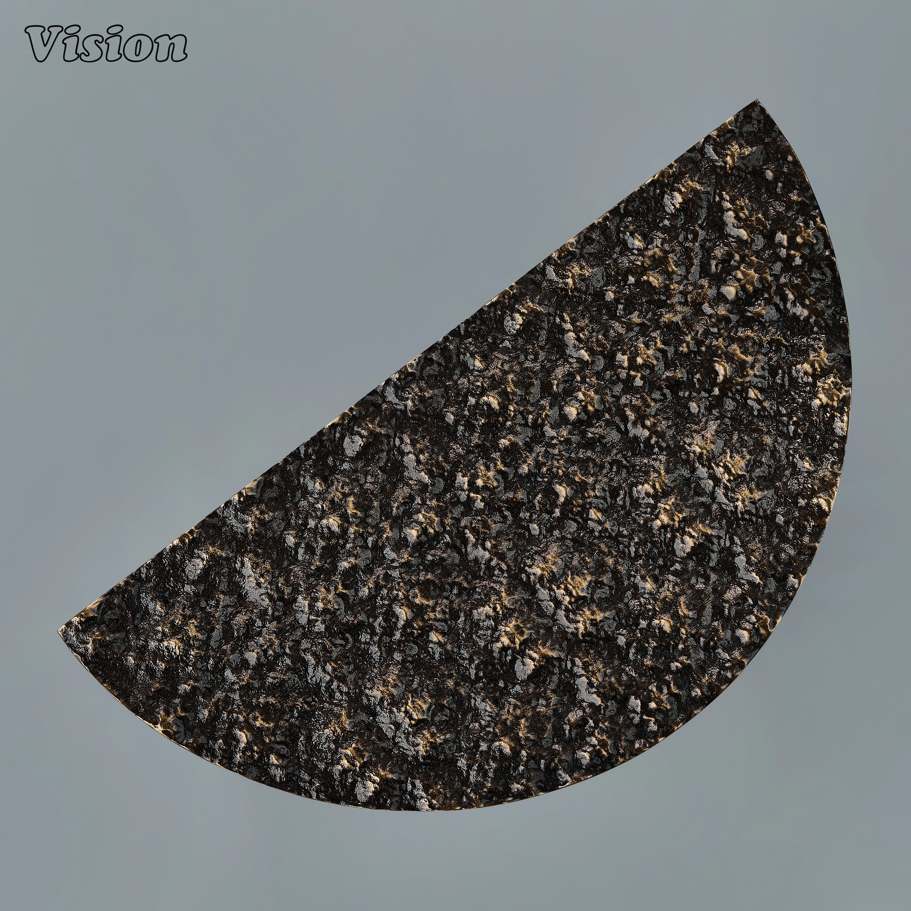Handcrafted Antique Bronze half round door handle with natural textured brass face for modern entrance doors.