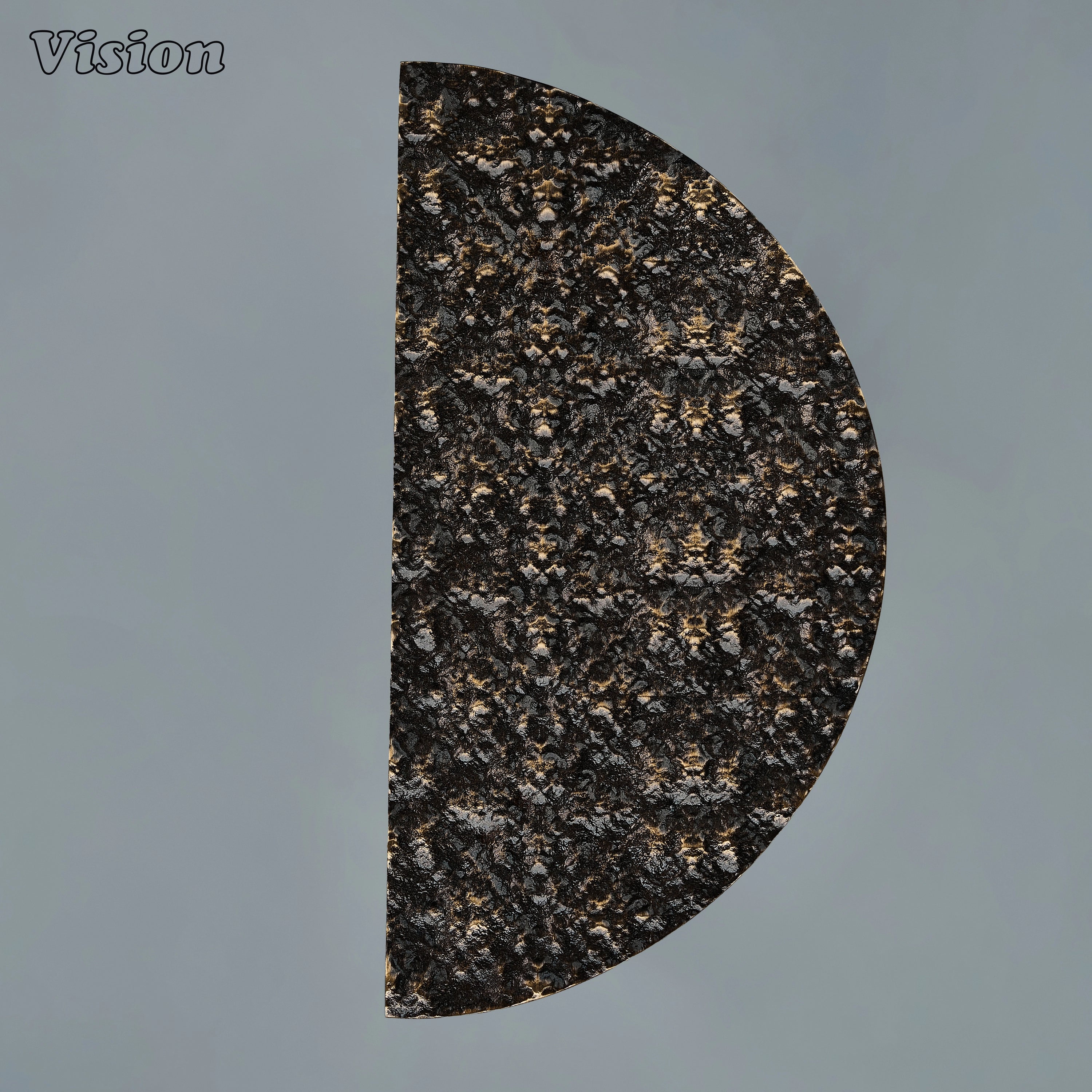 Premium Antique Bronze brass half round pull handle with handcrafted stone-like texture for custom furniture.