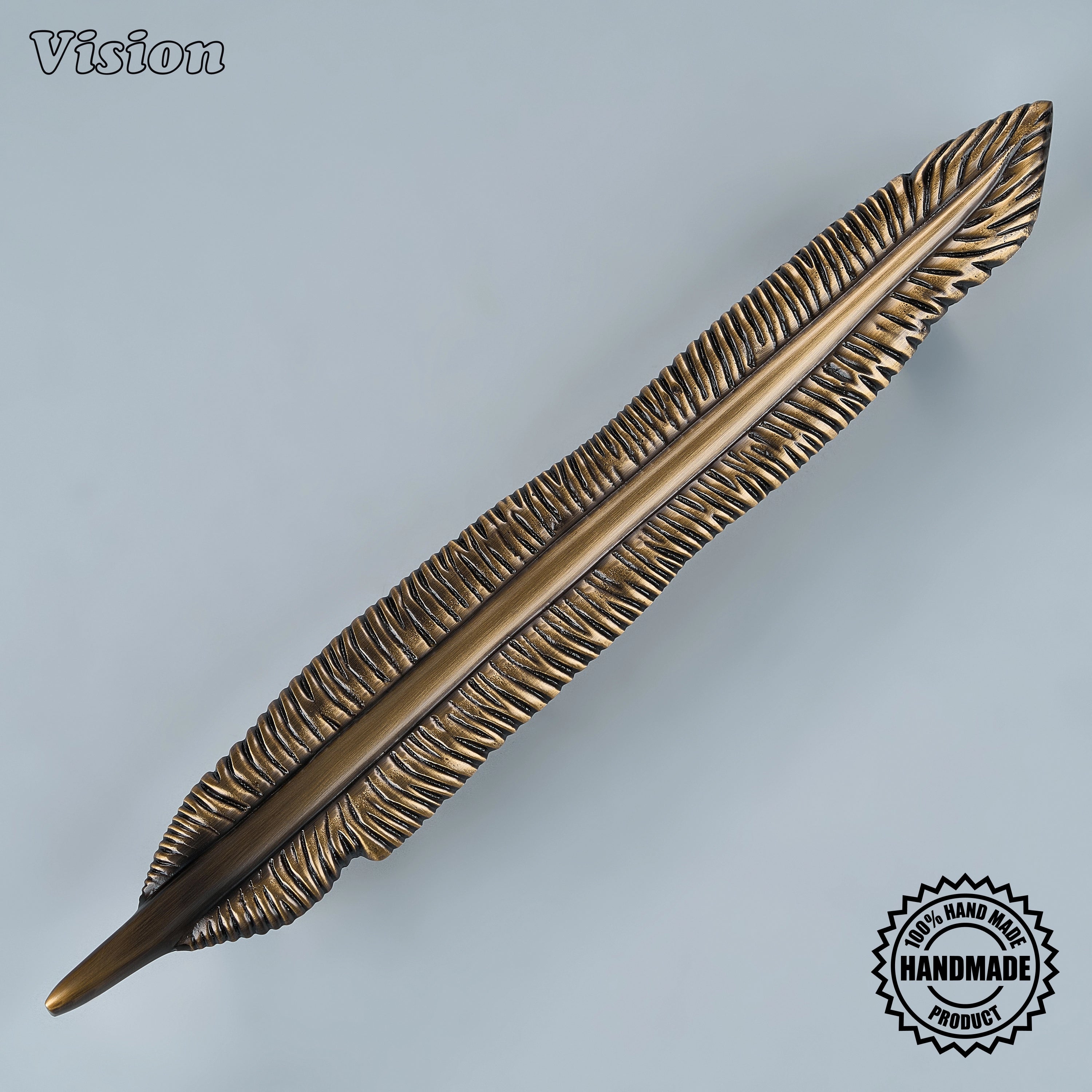 Solid brass appliance pull in Antique Bronze finish for integrated refrigerators and custom cabinetry.