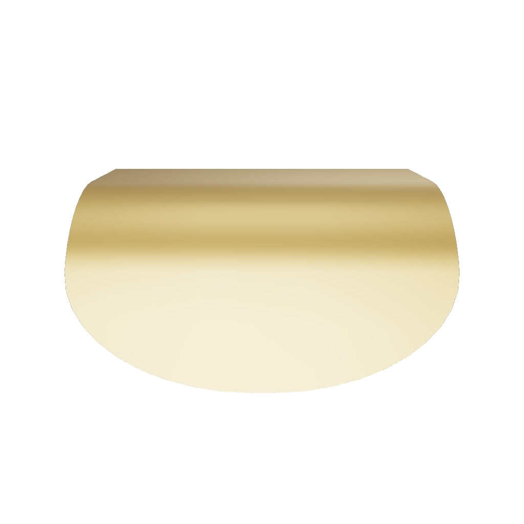 Plain curve brass cabinet handle in Gold finish with soft rounded edges, used for furniture cabinets
