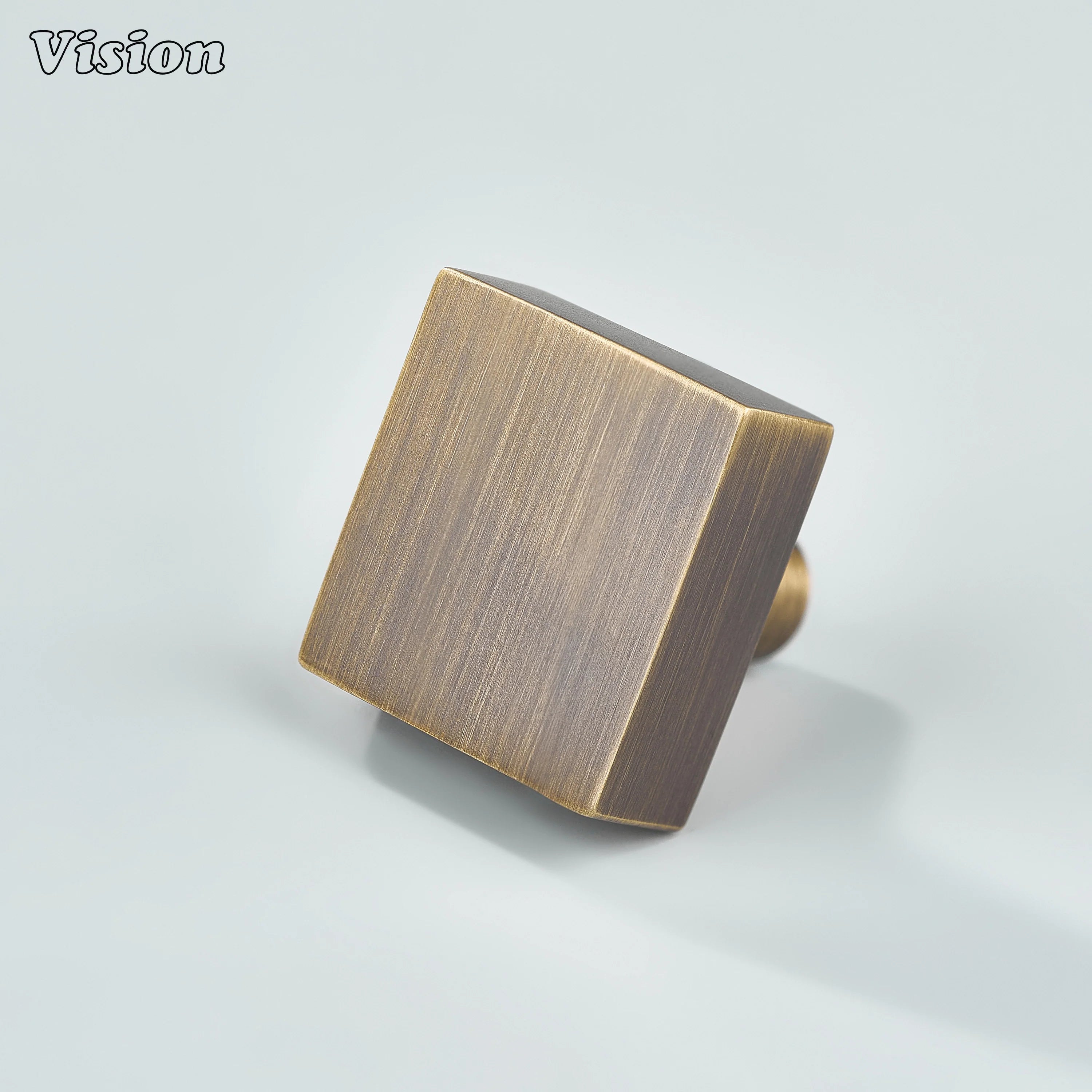 Antique Bronze square cabinet knob with plain flat top for classic kitchen cabinets