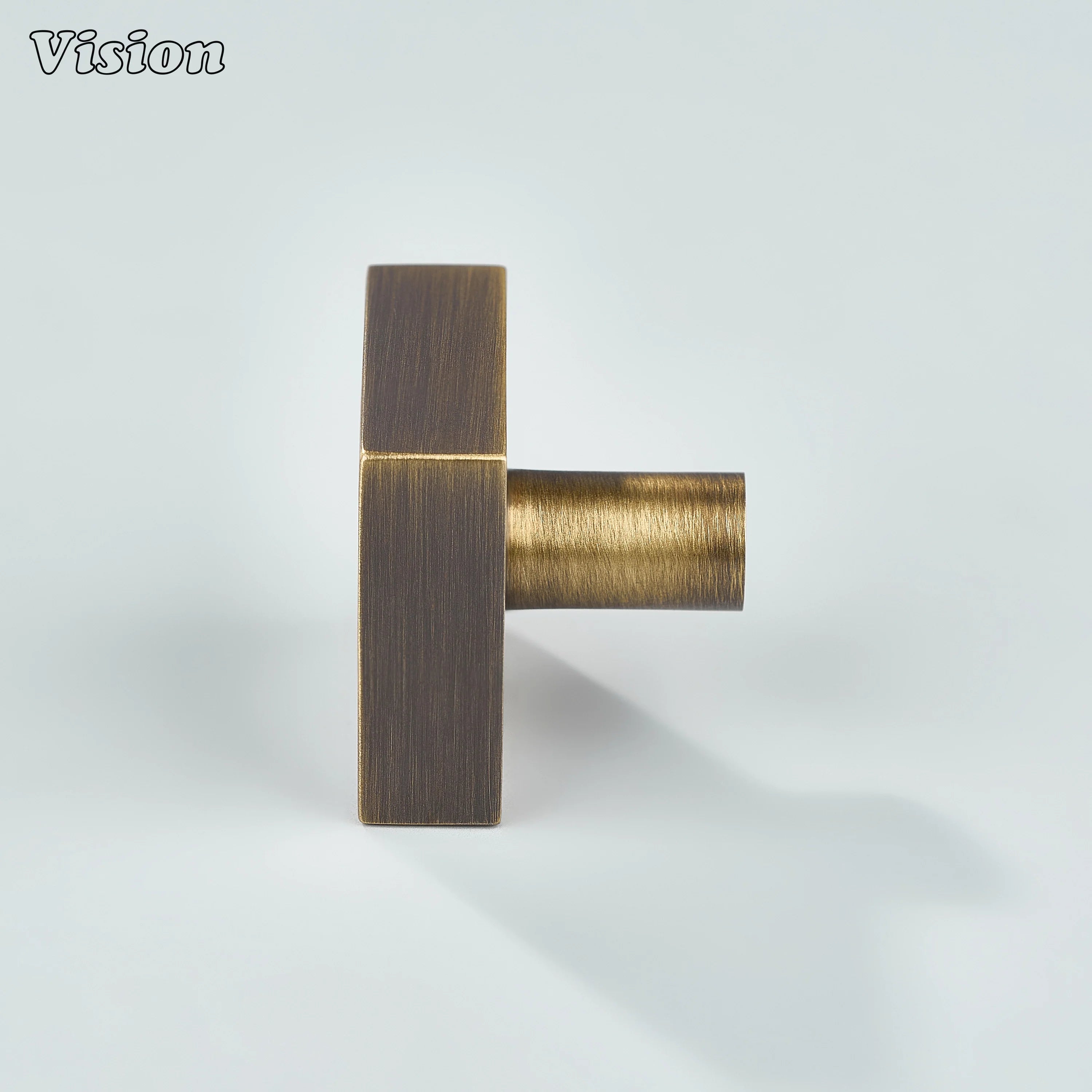 Antique Bronze square cabinet knob with smooth surface and clean edges
