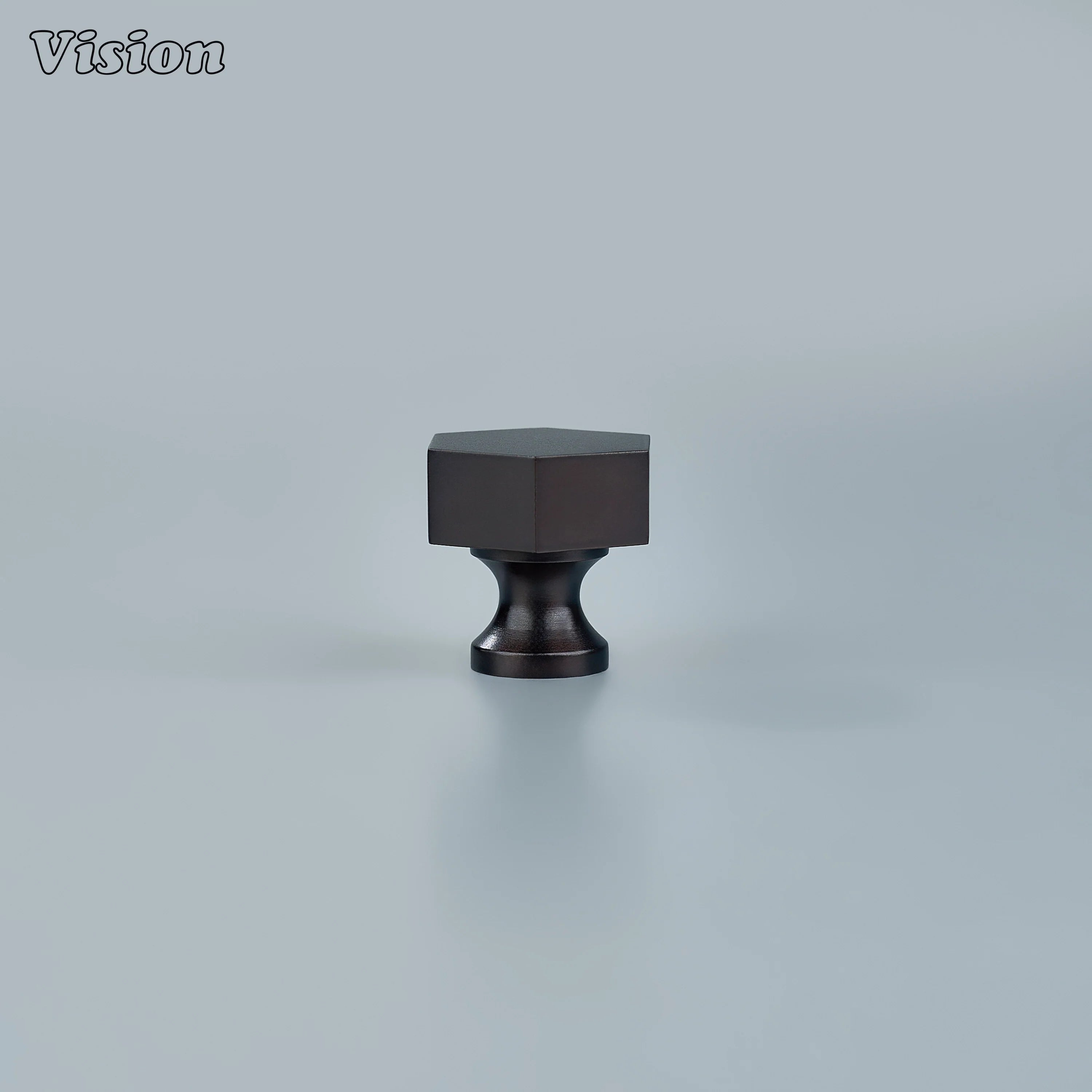 Hexagonal plain cabinet knob in Oil Rubbed Bronze finish for cabinets