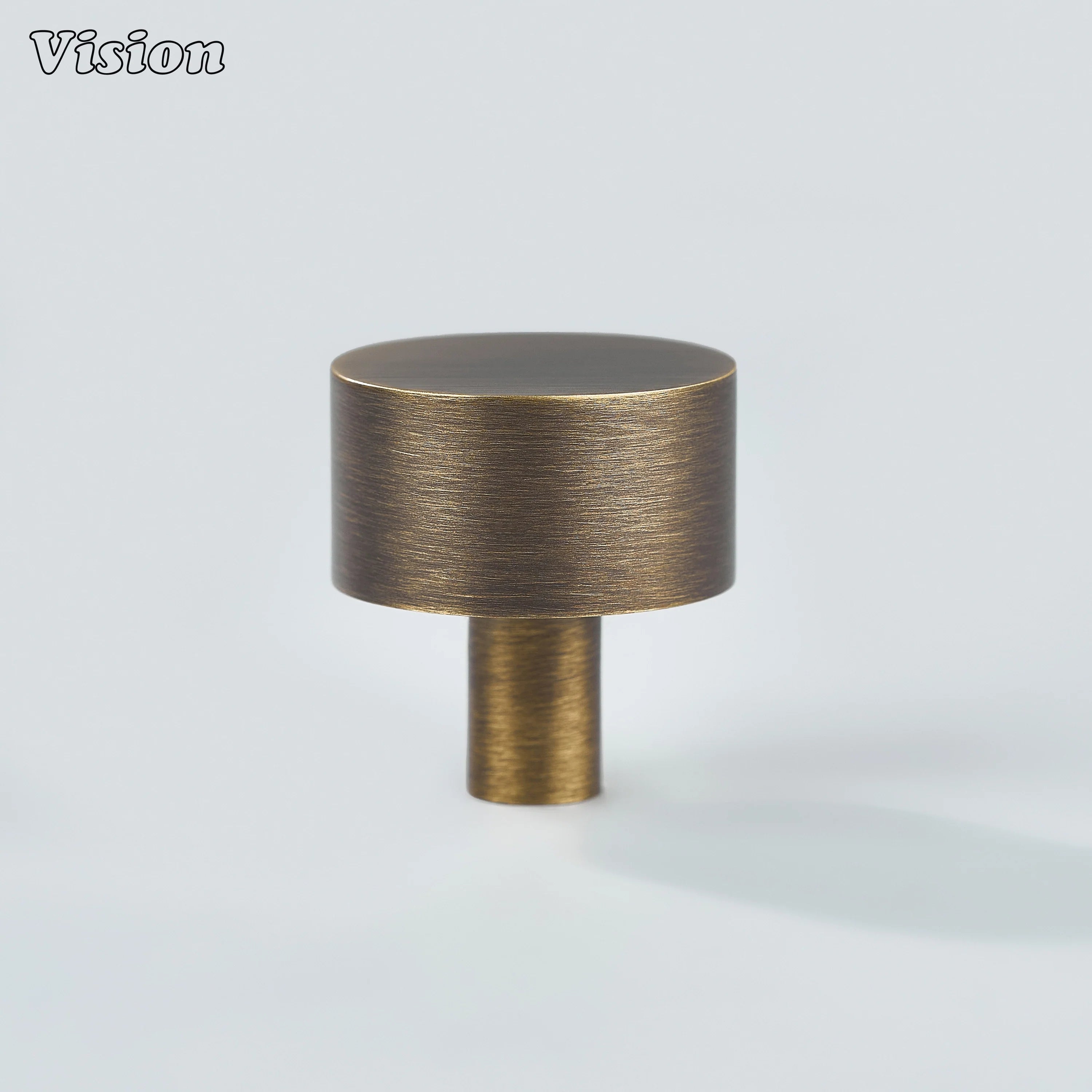 Antique Bronze round cabinet knob in solid brass for wardrobe doors and drawers