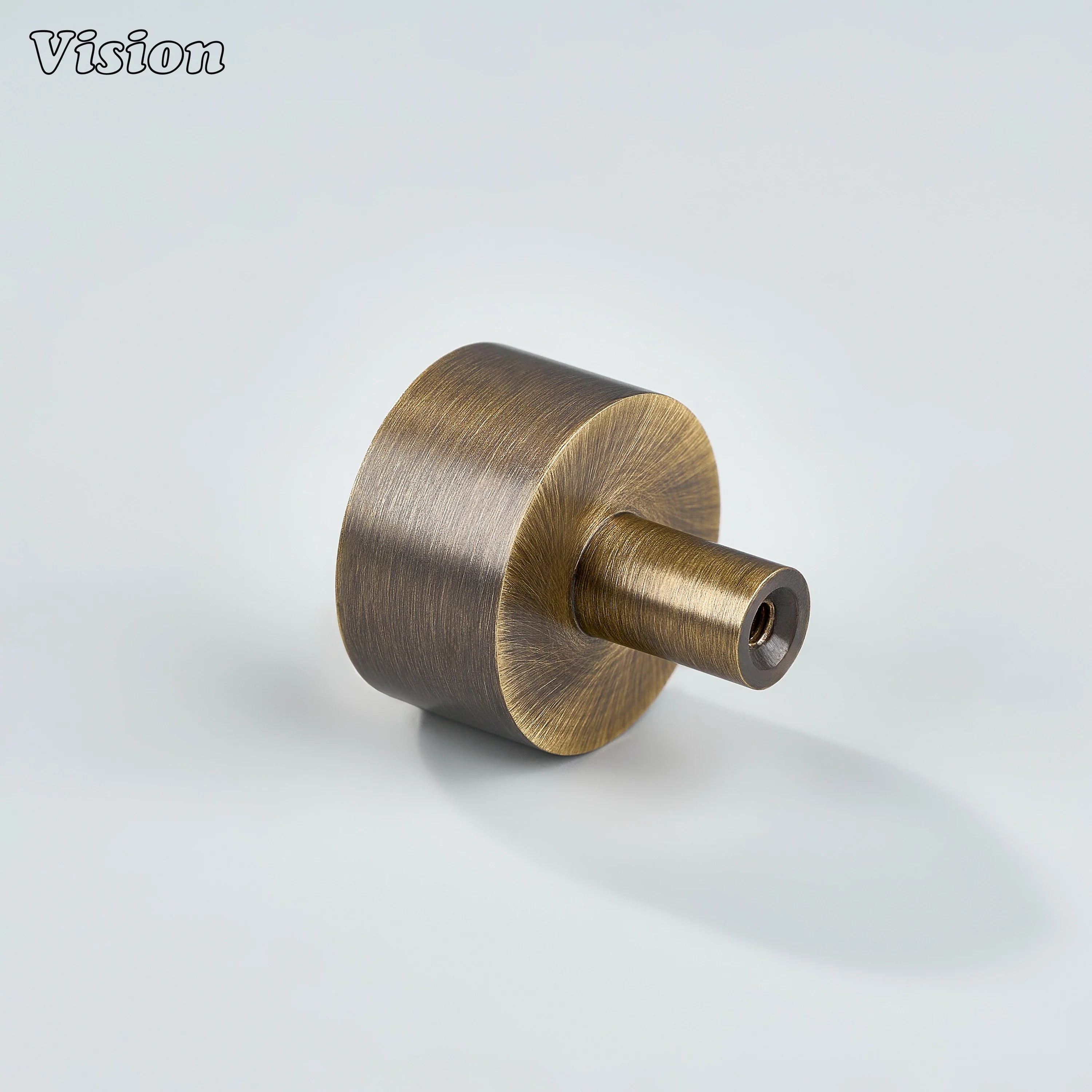Antique Bronze plain brass cabinet knob with cylindrical stem for furniture