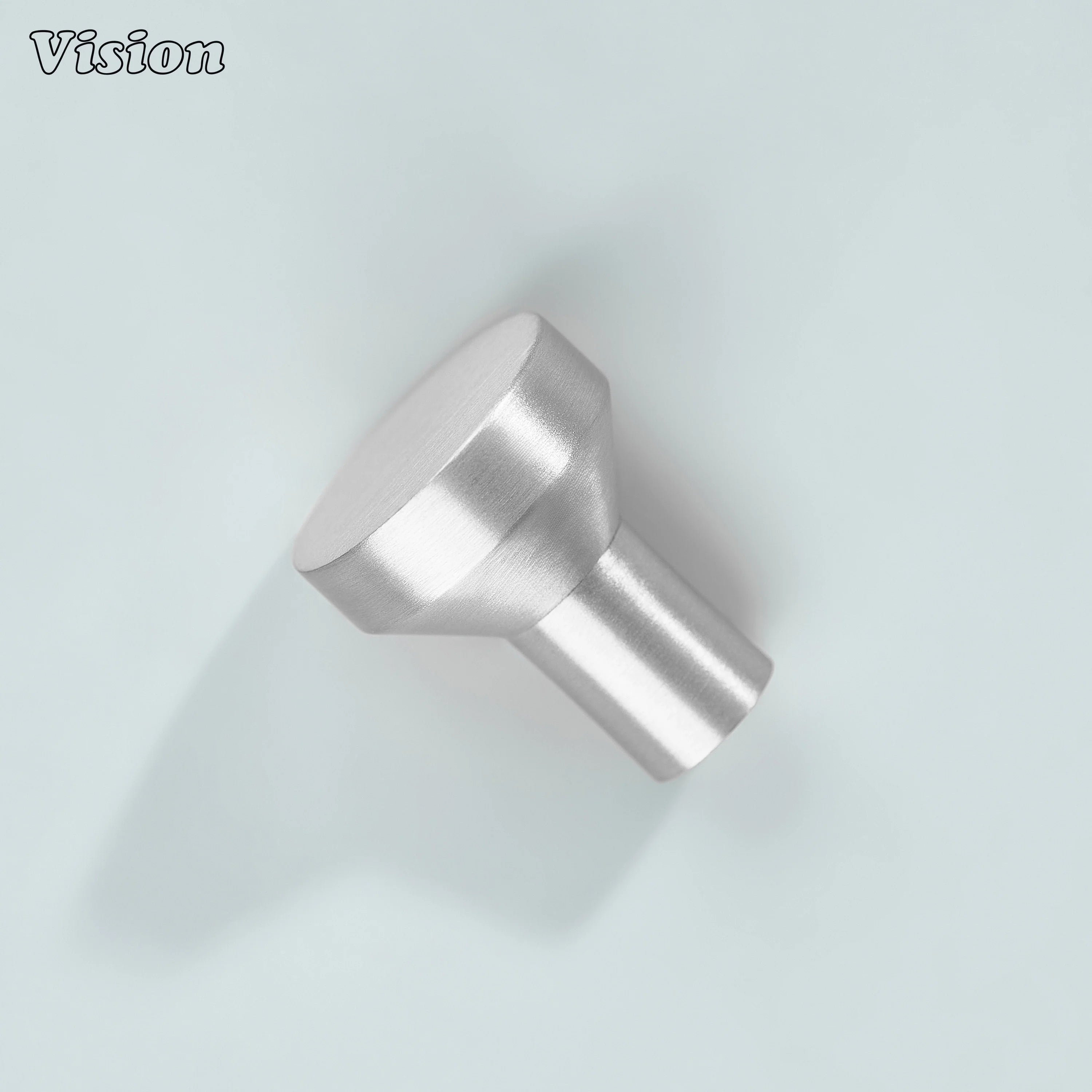 Silver small cabinet knob with round head and cone leg for wardrobes