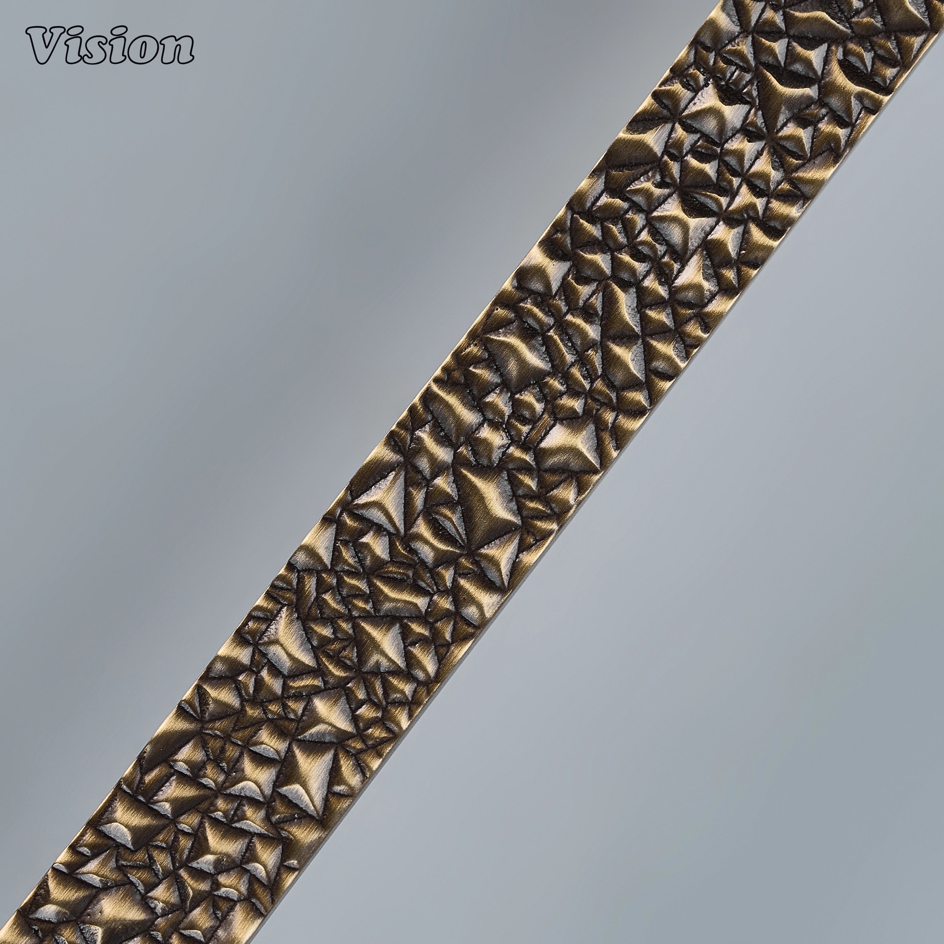 Antique bronze cabinet handle featuring a handcrafted tactile chiseled surface for dressing tables