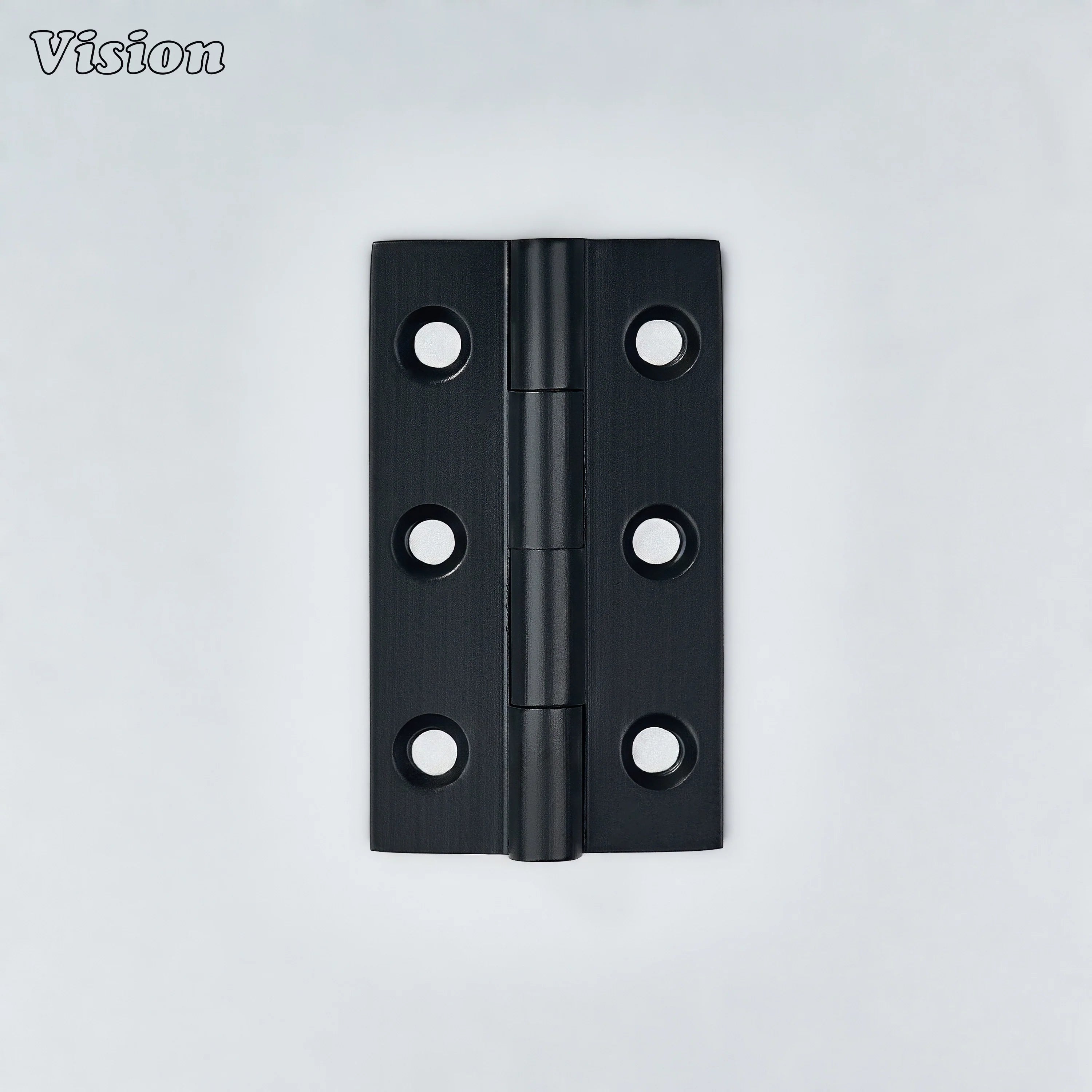 Rectangular black brass hinge for modern cabinet doors