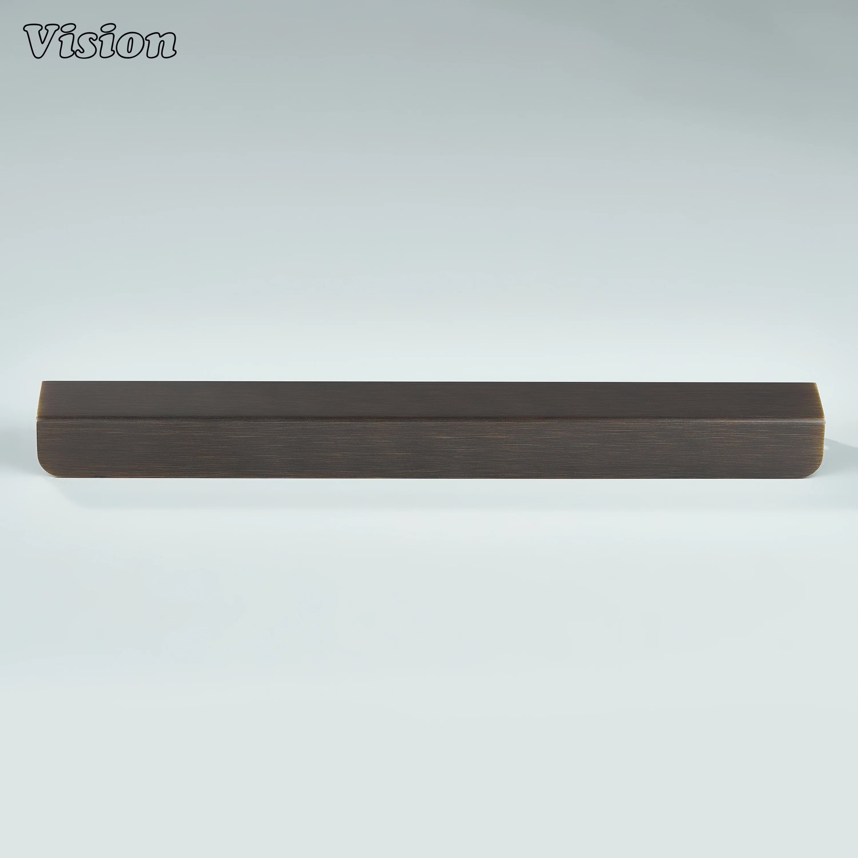 Antique Bronze cabinet handle curved brass lip pull for office cabinets