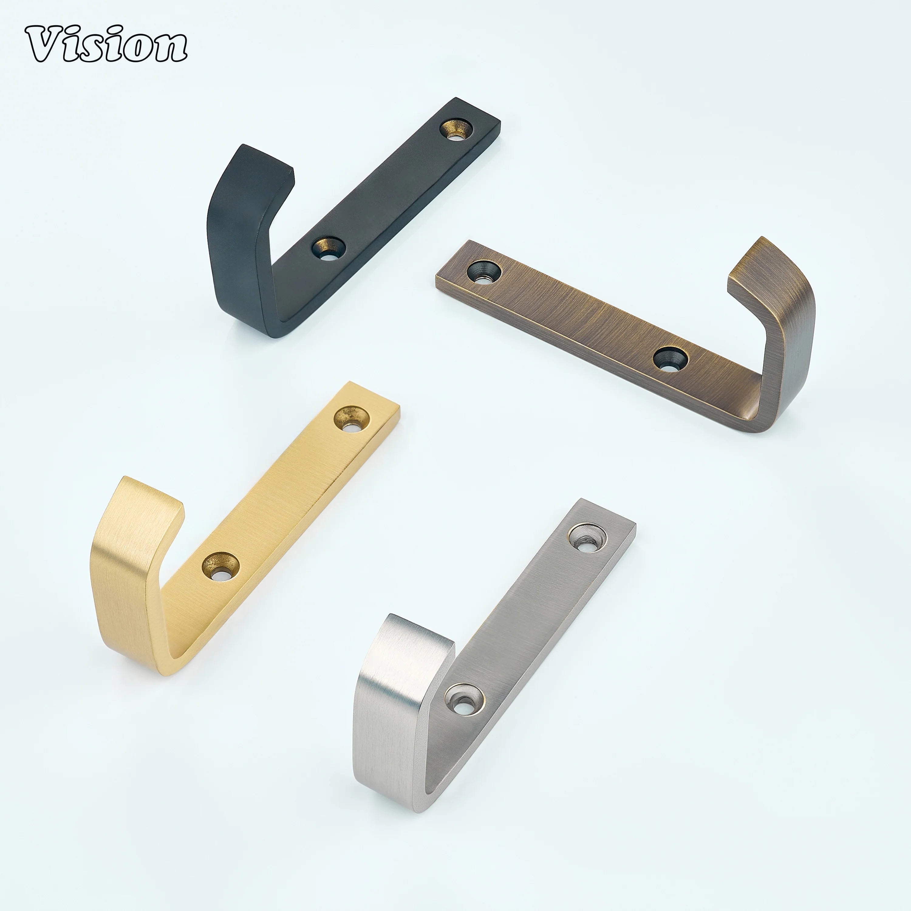 Antique Bronze solid brass wall hook featuring flat bar design and curved hook end for wardrobes
