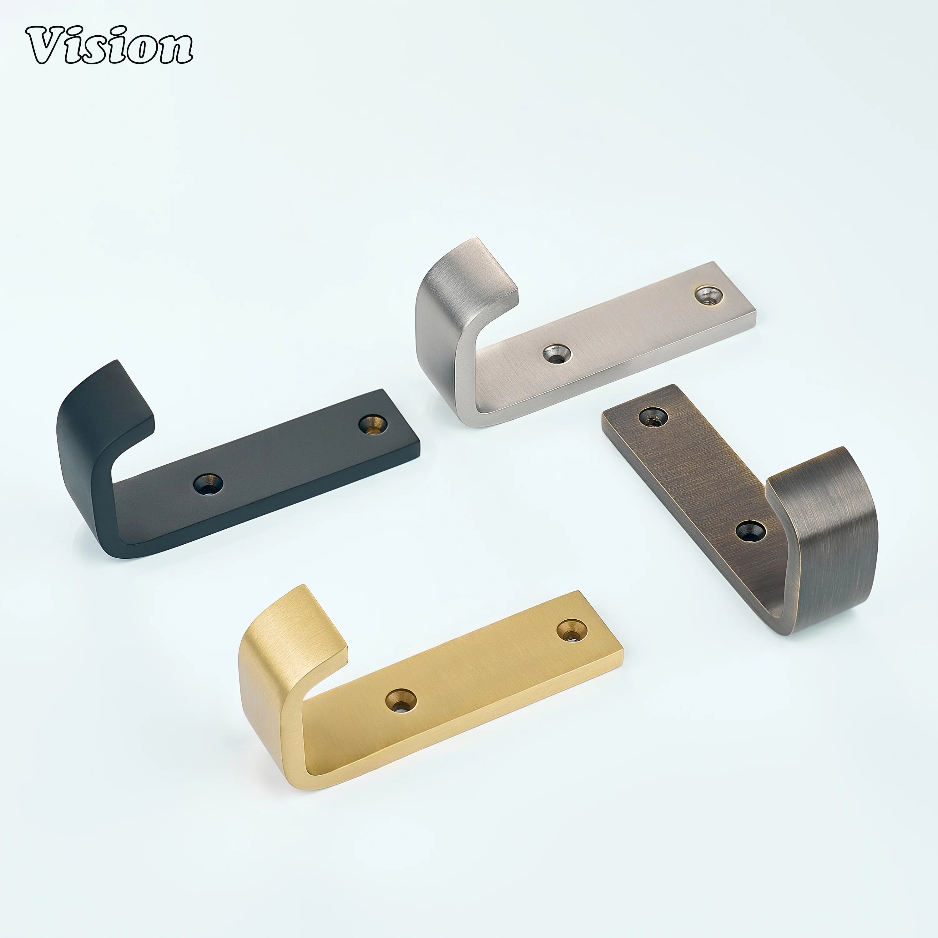 Solid brass Antique Bronze wide wall hook featuring flat bar profile for wardrobes