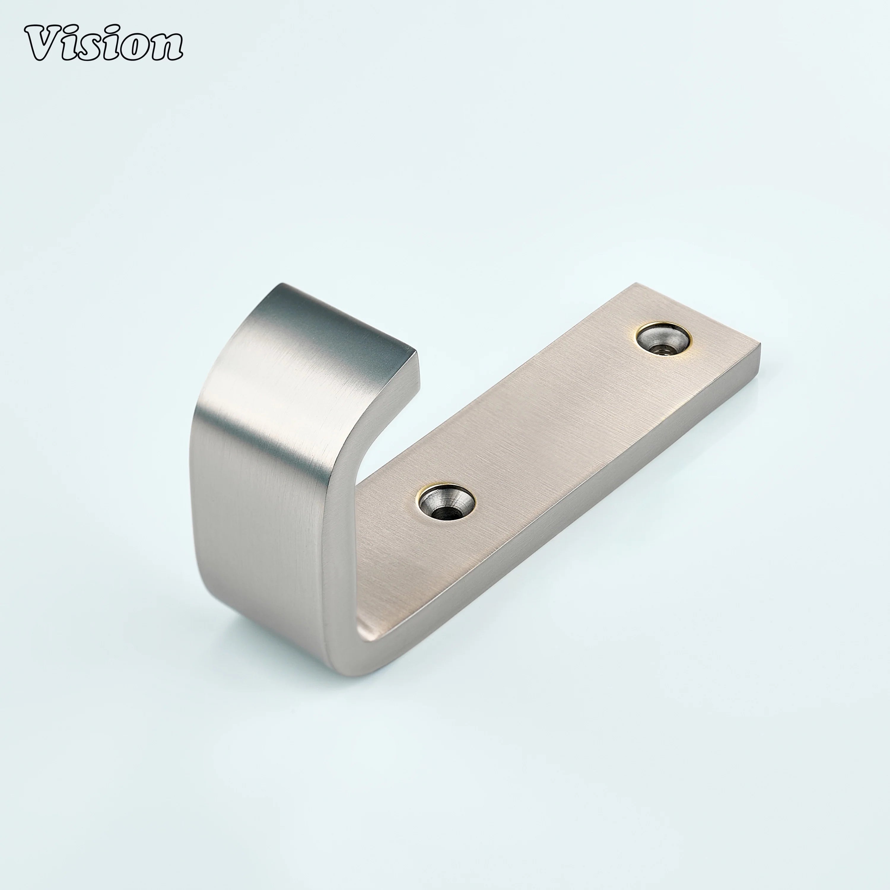 Plain profile Silver brass wide wall hook with flat J bar for modern bathroom walls
